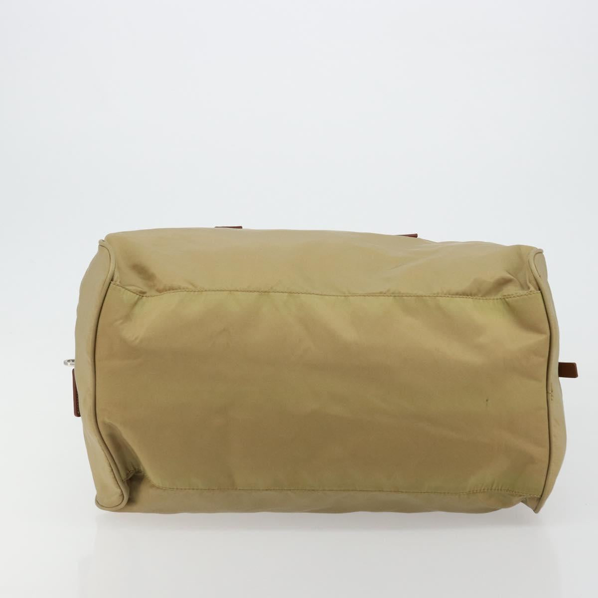 PRADA Boston Bag Nylon Silver Beige
