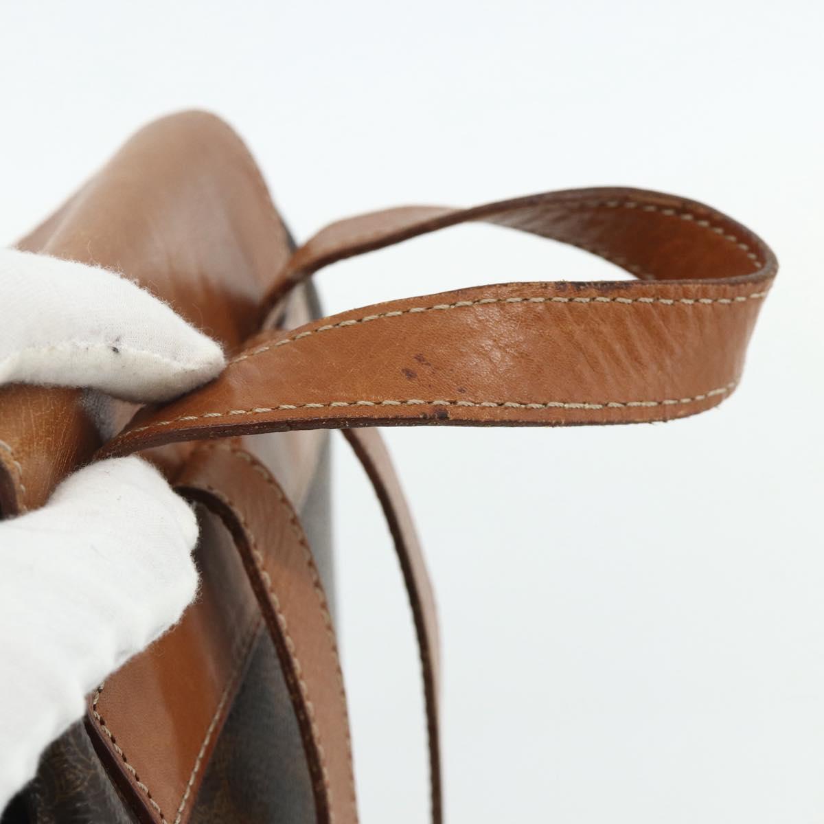 CELINE Macadam Canvas Backpack PVC Leather Brown Gold