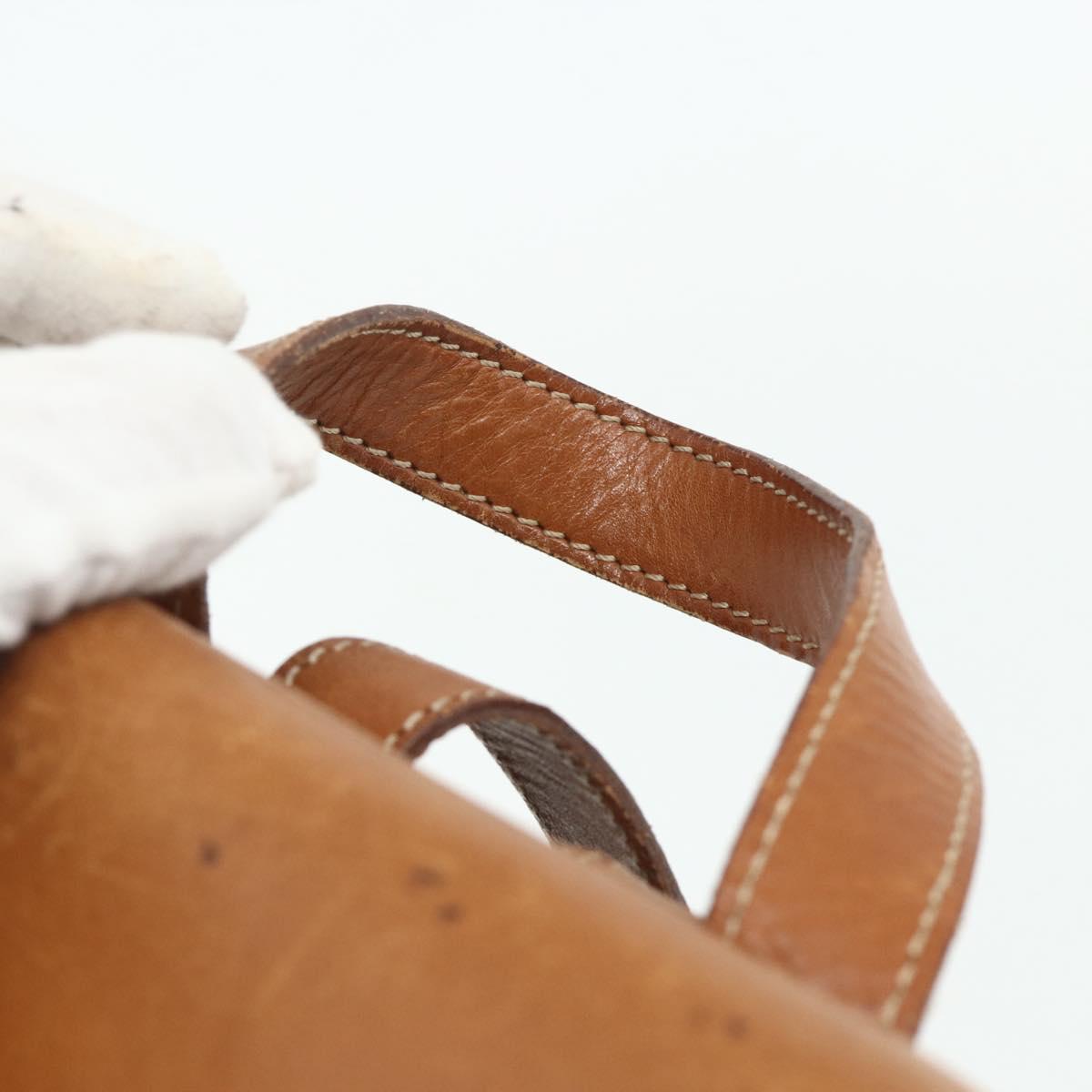 CELINE Macadam Canvas Backpack PVC Leather Brown Gold