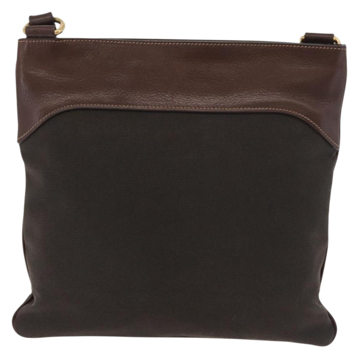 PRADA Shoulder Bag Canvas Brown Gold