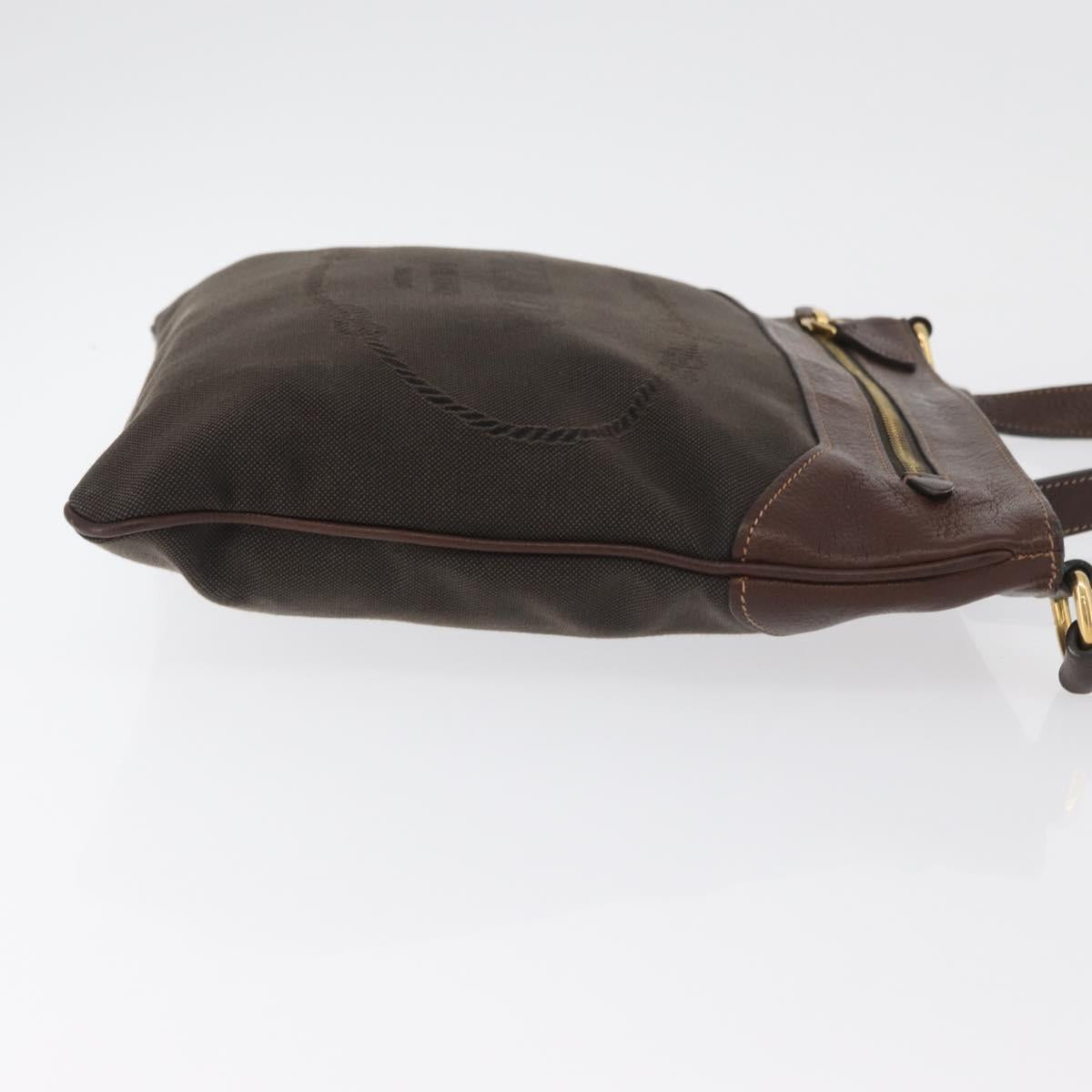 PRADA Shoulder Bag Canvas Brown Gold
