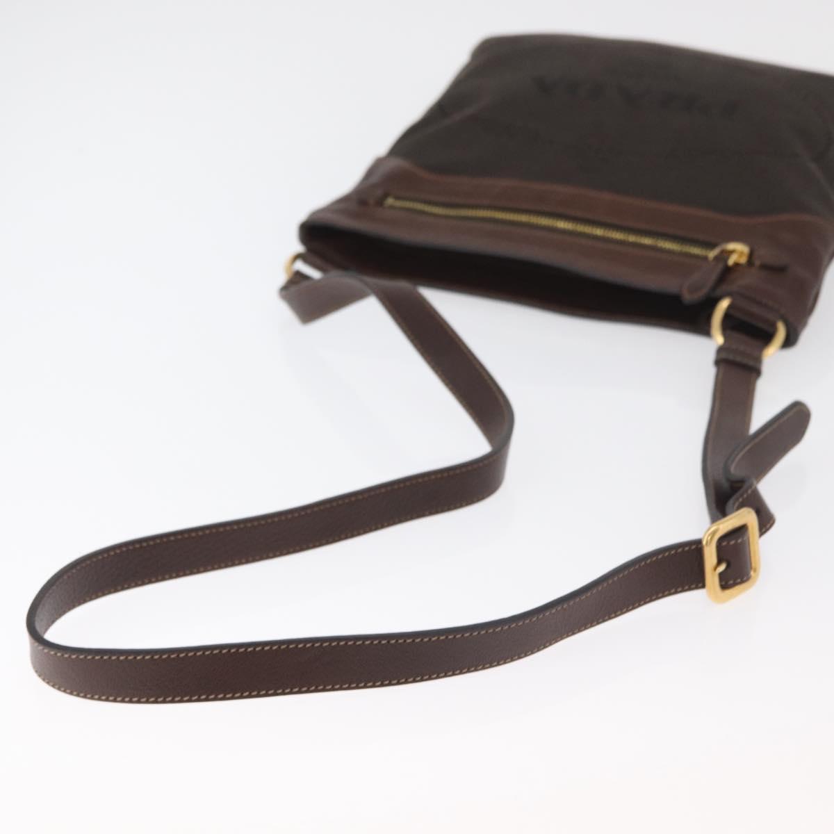 PRADA Shoulder Bag Canvas Brown Gold