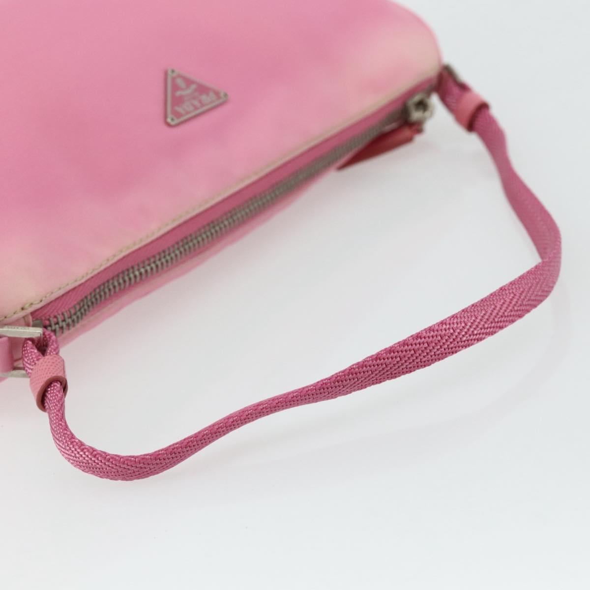PRADA Accessory Pouch Nylon Pink Silver