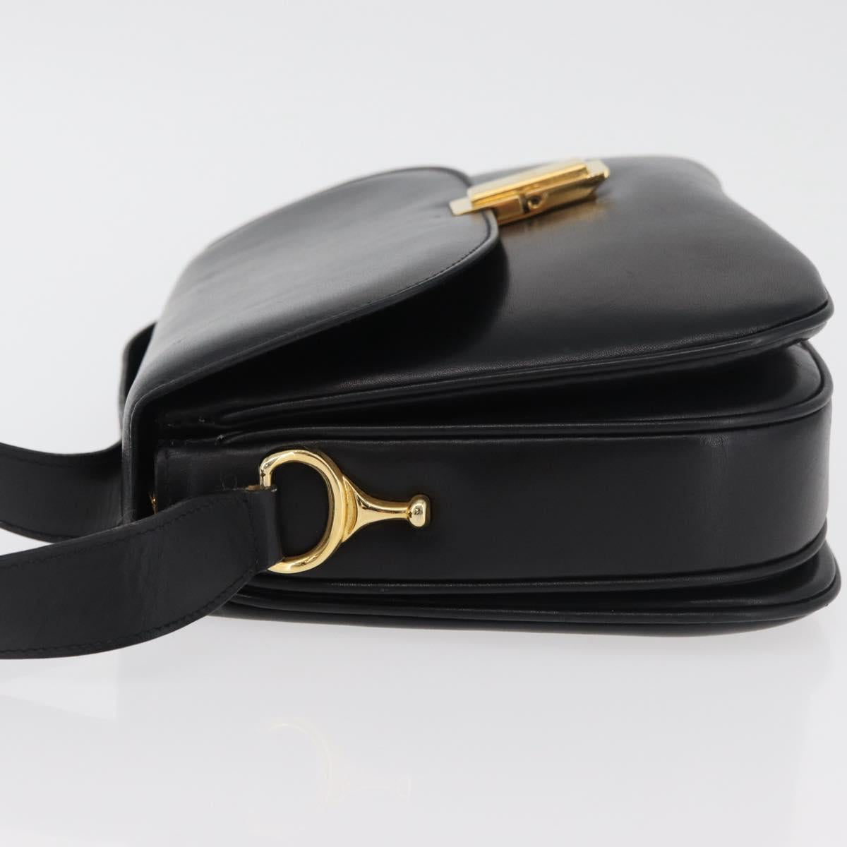CELINE Shoulder Bag Leather Black Gold