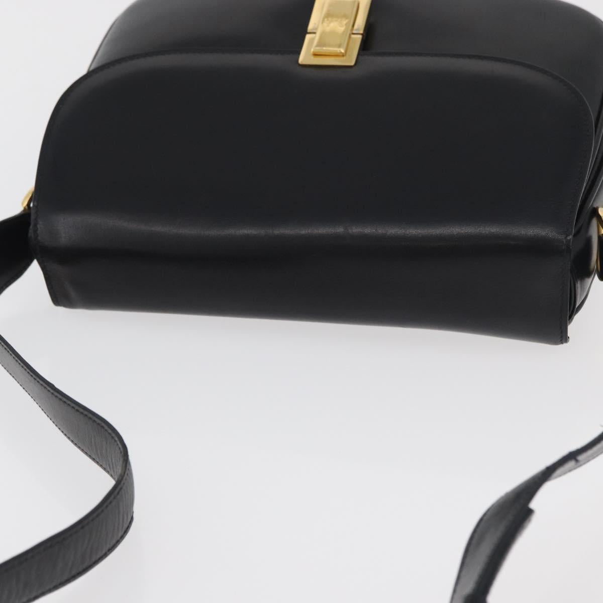CELINE Shoulder Bag Leather Black Gold
