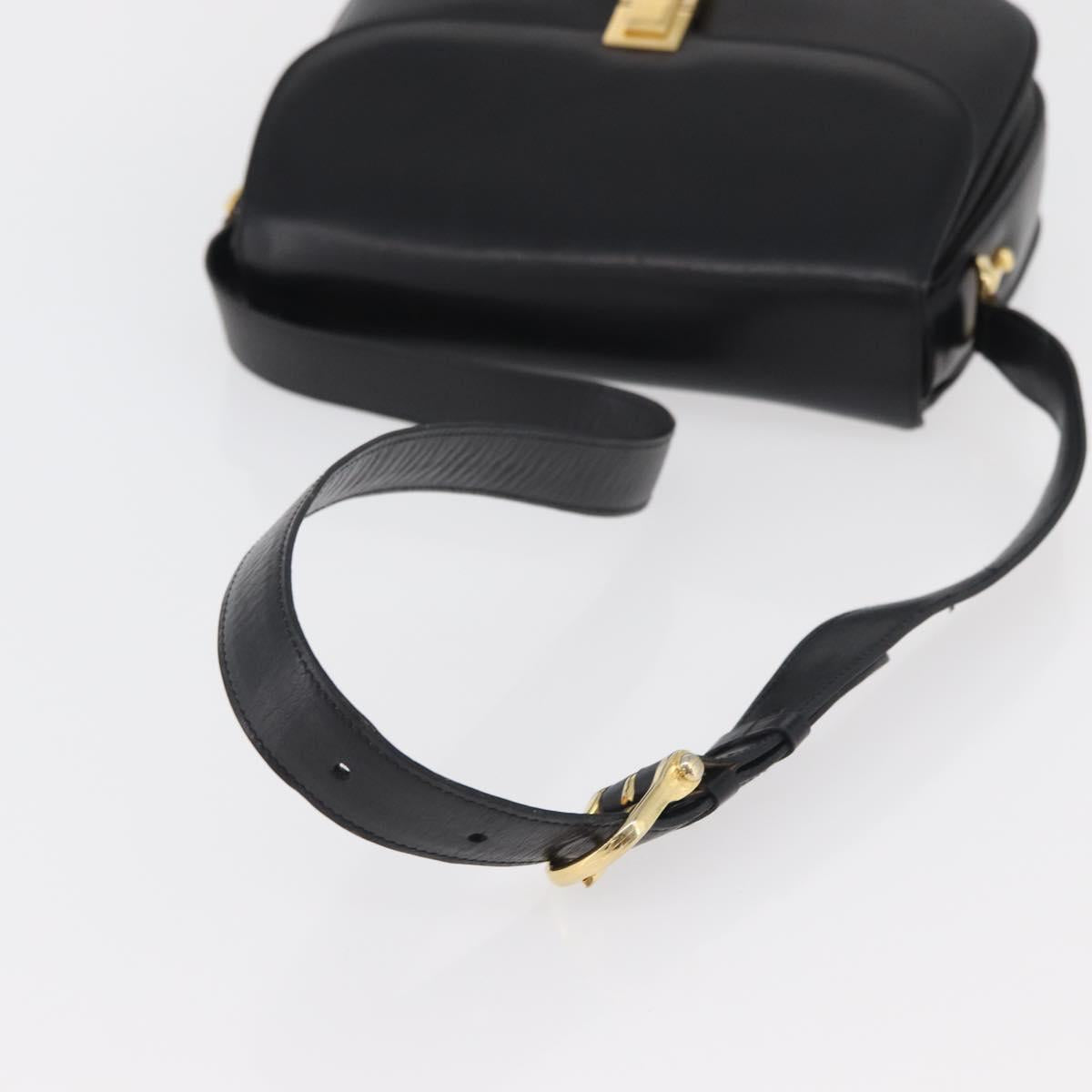 CELINE Shoulder Bag Leather Black Gold