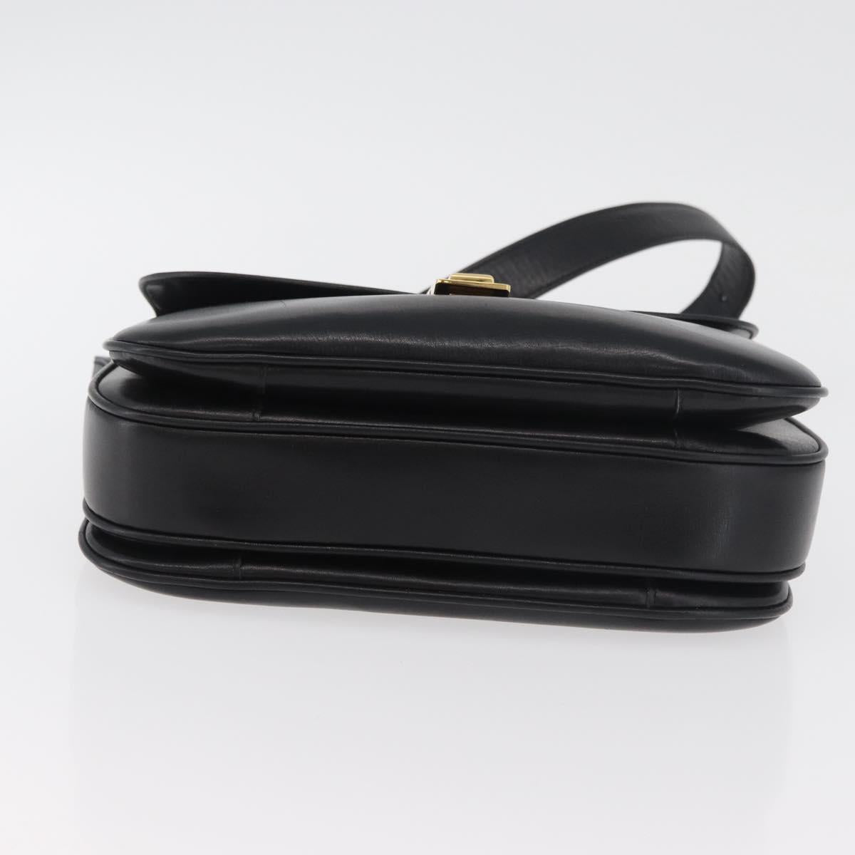 CELINE Shoulder Bag Leather Black Gold