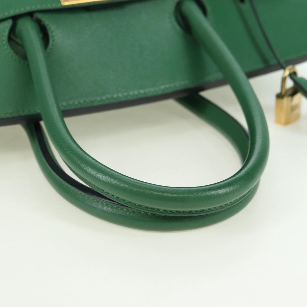 HERMES Birkin 35 Hand Bag Leather Green Gold