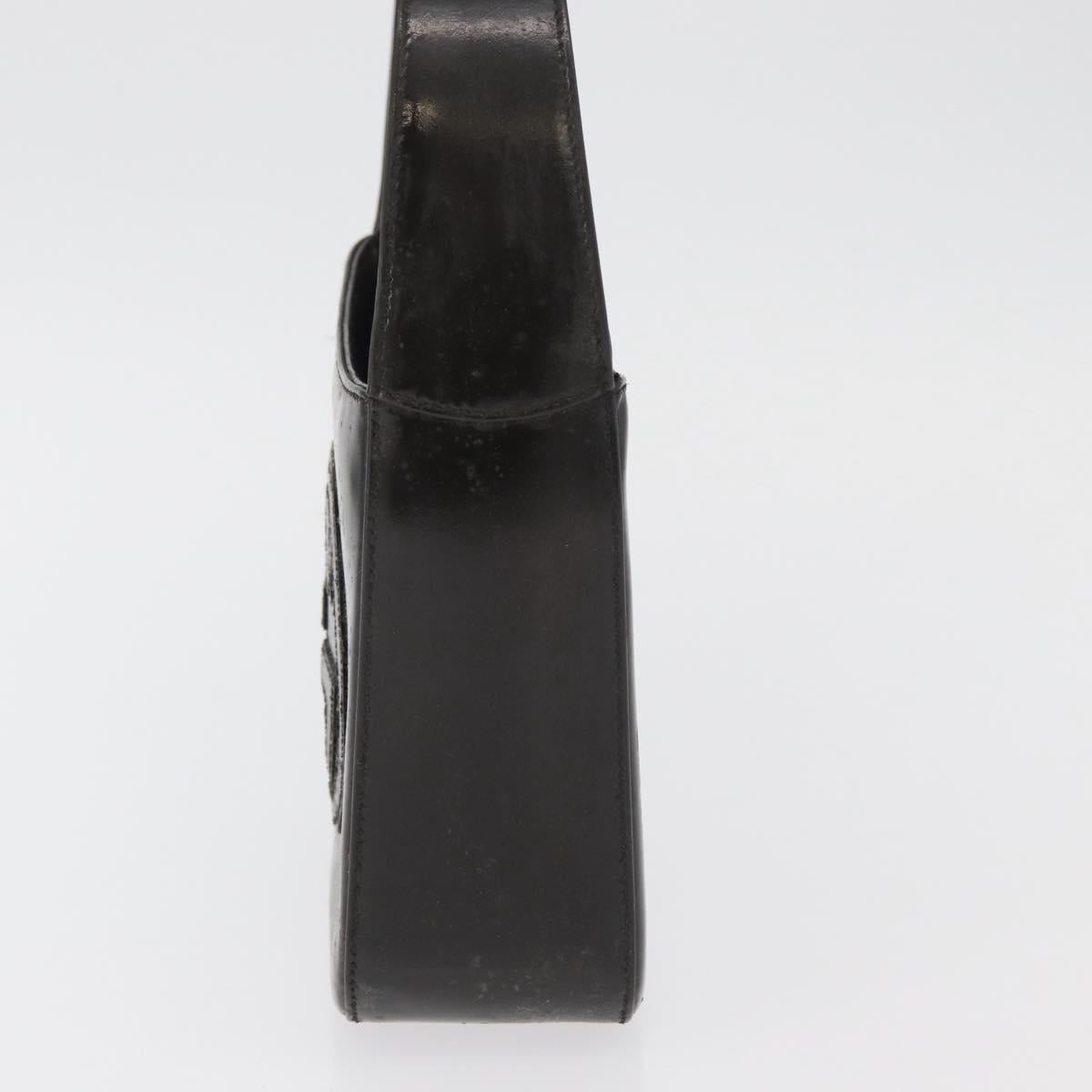 GUCCI Shoulder Bag Patent leather Brown Silver