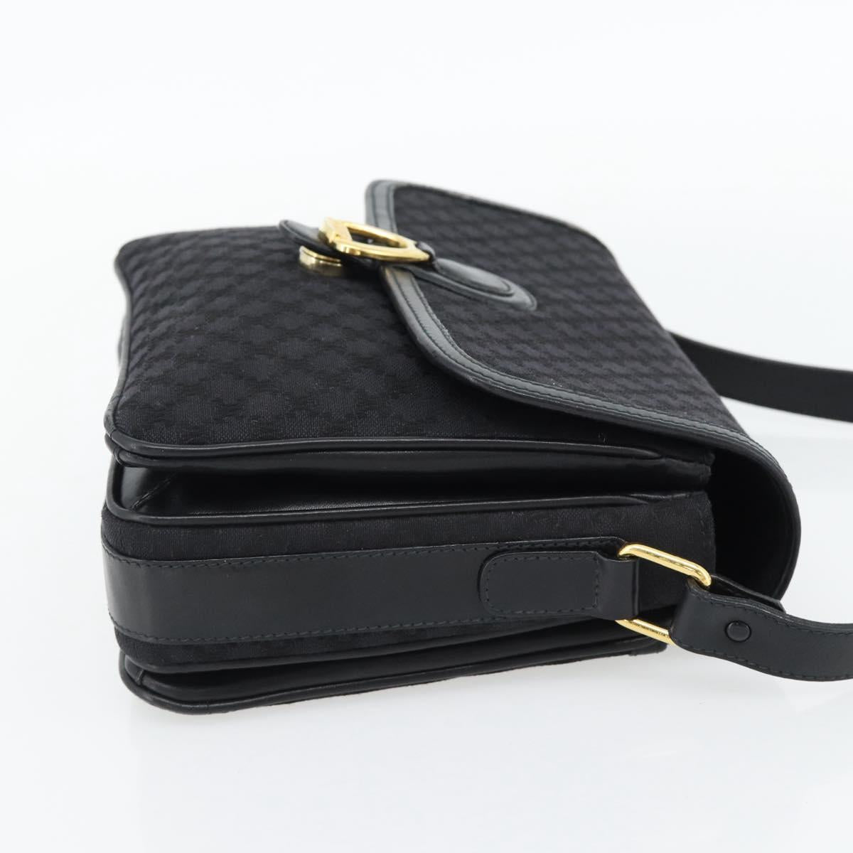 CELINE Macadam Canvas Shoulder Bag Black Gold