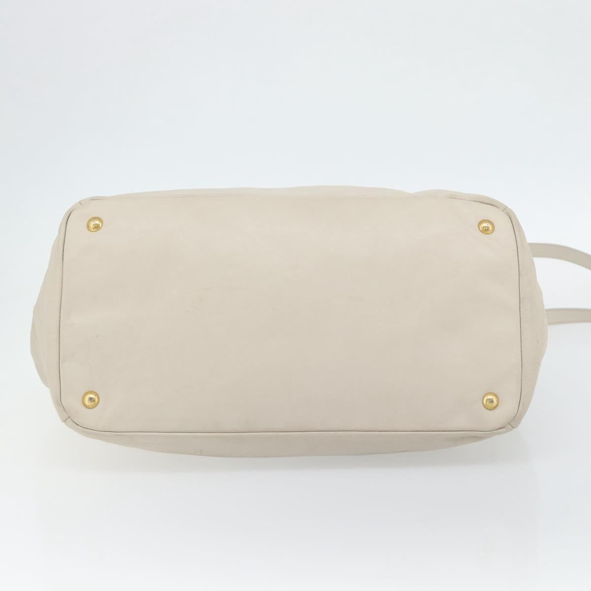 PRADA Hand Bag Leather 2way Ivory Gold
