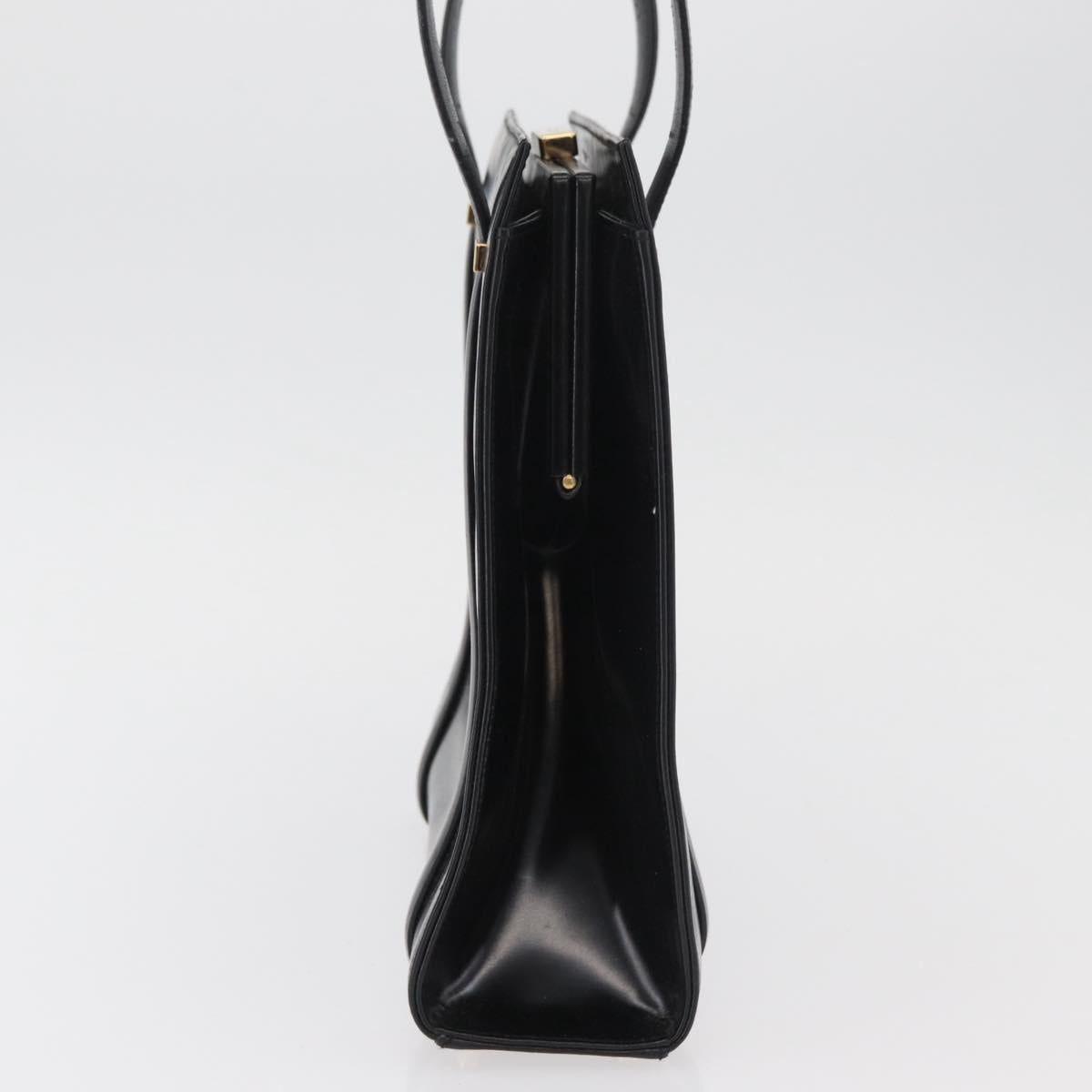 GUCCI Tote Bag Leather Black Gold
