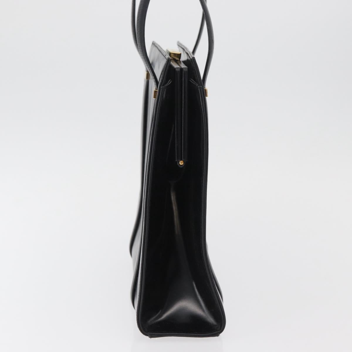 GUCCI Tote Bag Leather Black Gold