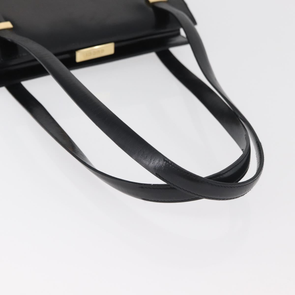 GUCCI Tote Bag Leather Black Gold