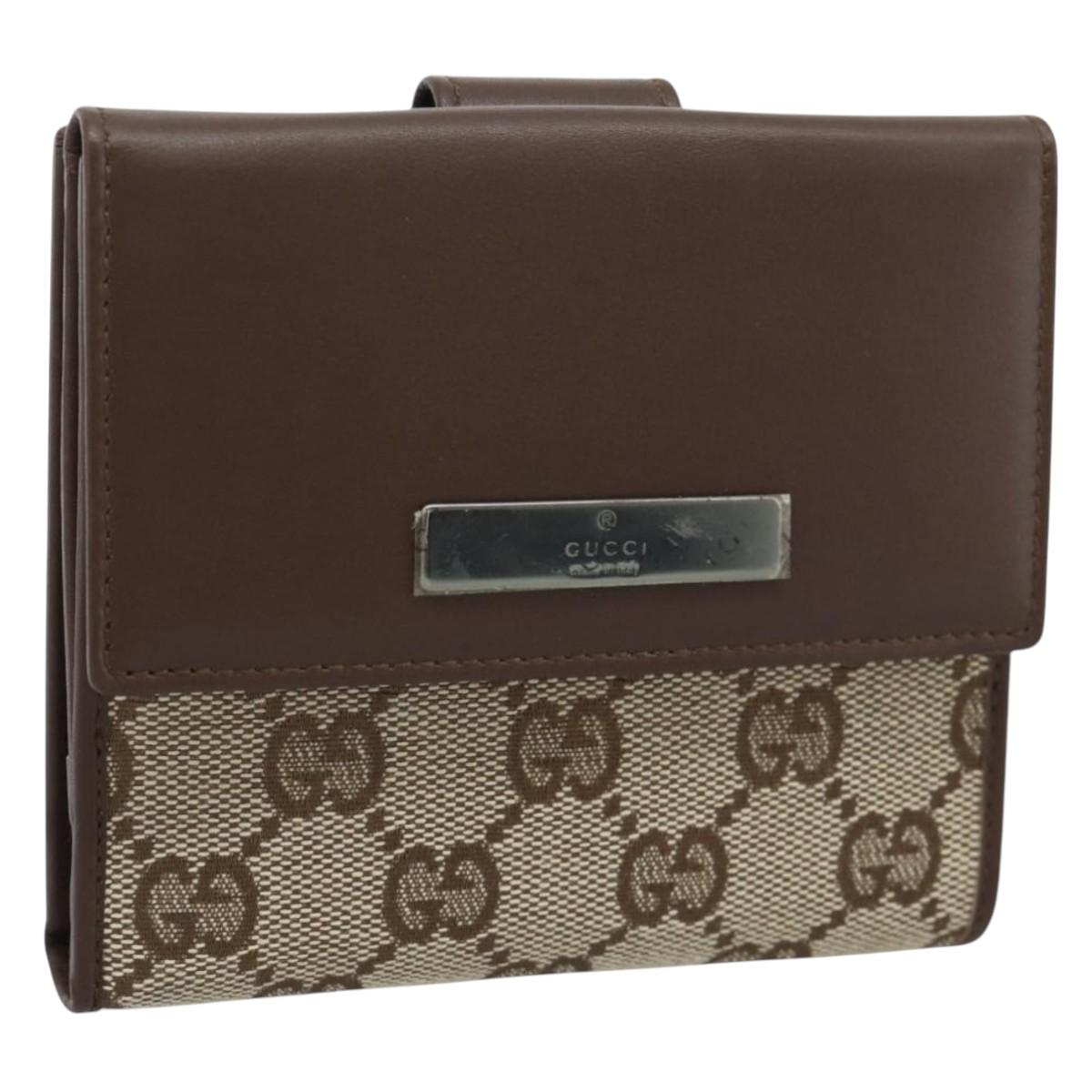GUCCI GG Canvas Compact Wallet Beige