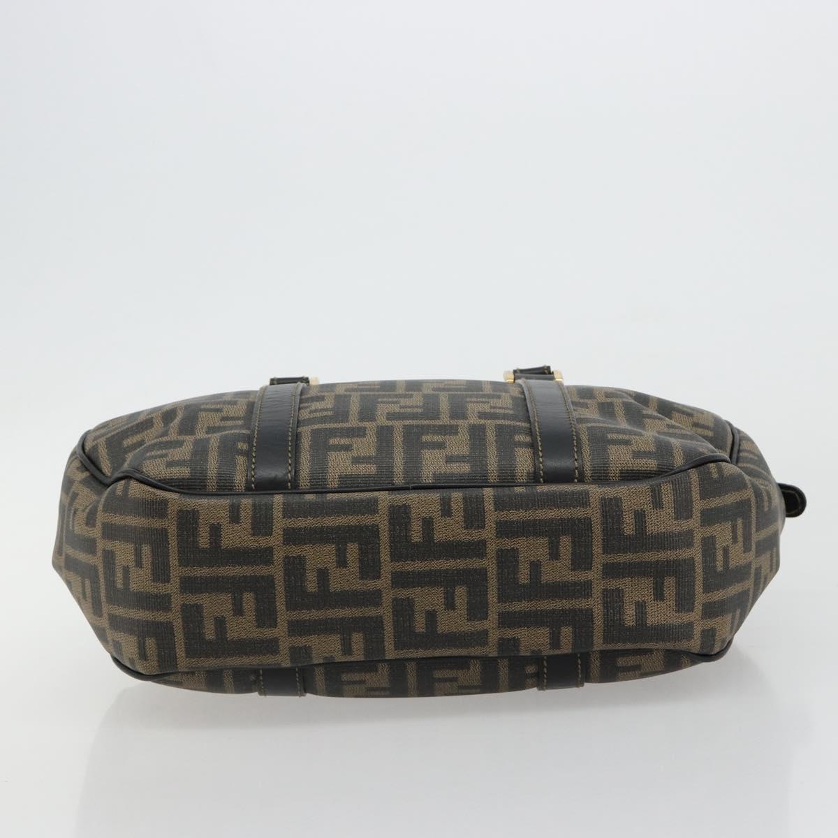 FENDI Zucca Canvas Hand Bag Black Brown