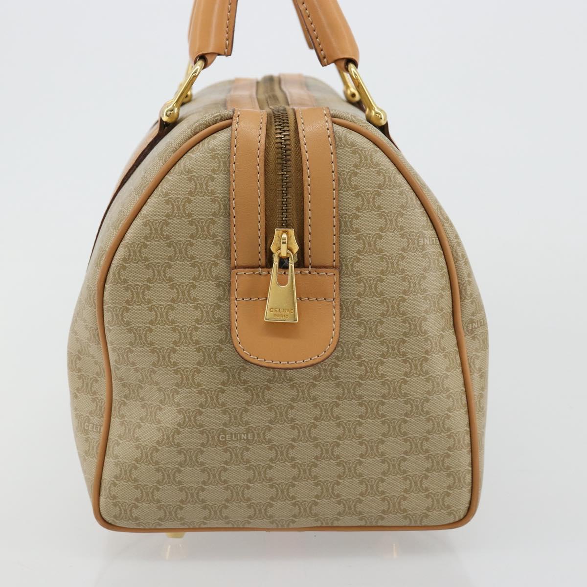 CELINE Macadam Canvas Hand Bag PVC Beige Gold