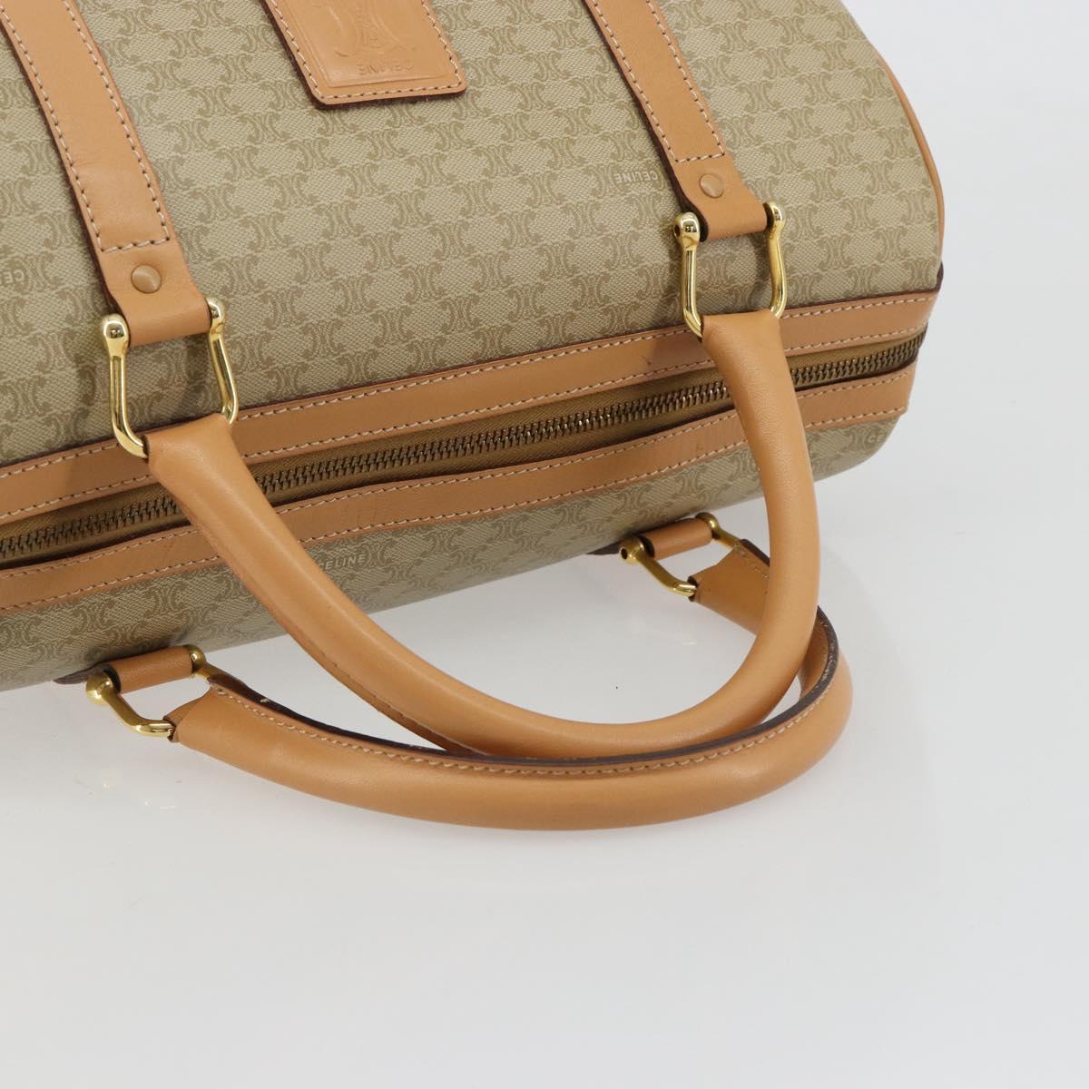 CELINE Macadam Canvas Hand Bag PVC Beige Gold