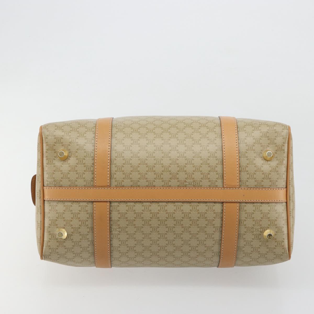 CELINE Macadam Canvas Hand Bag PVC Beige Gold