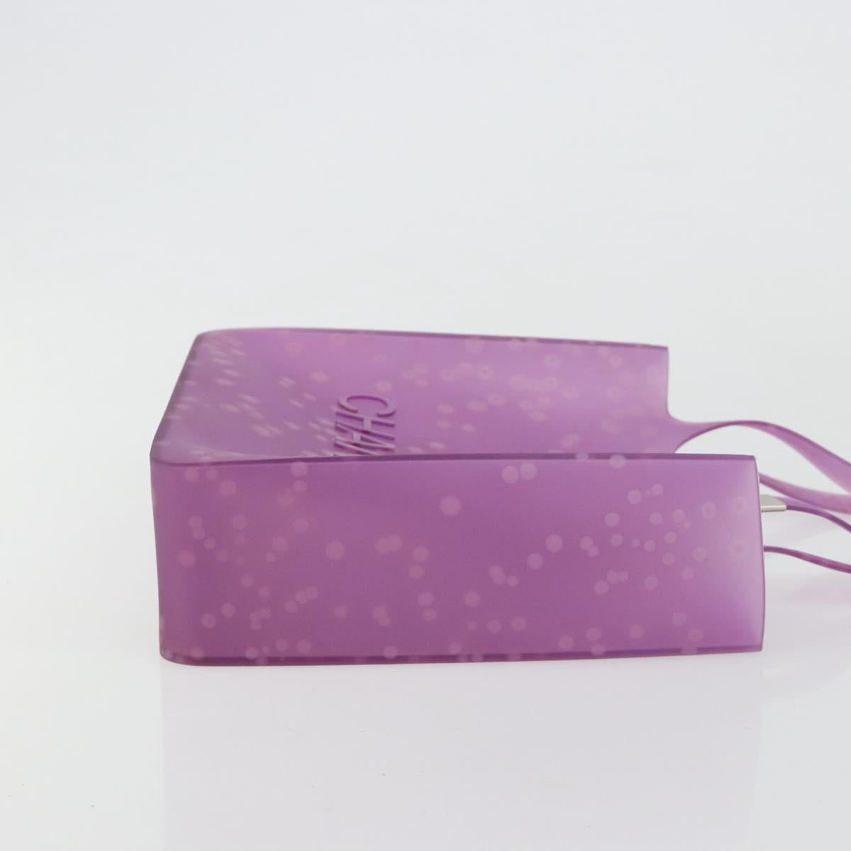 CHANEL Tote Bag Rubber Purple CC