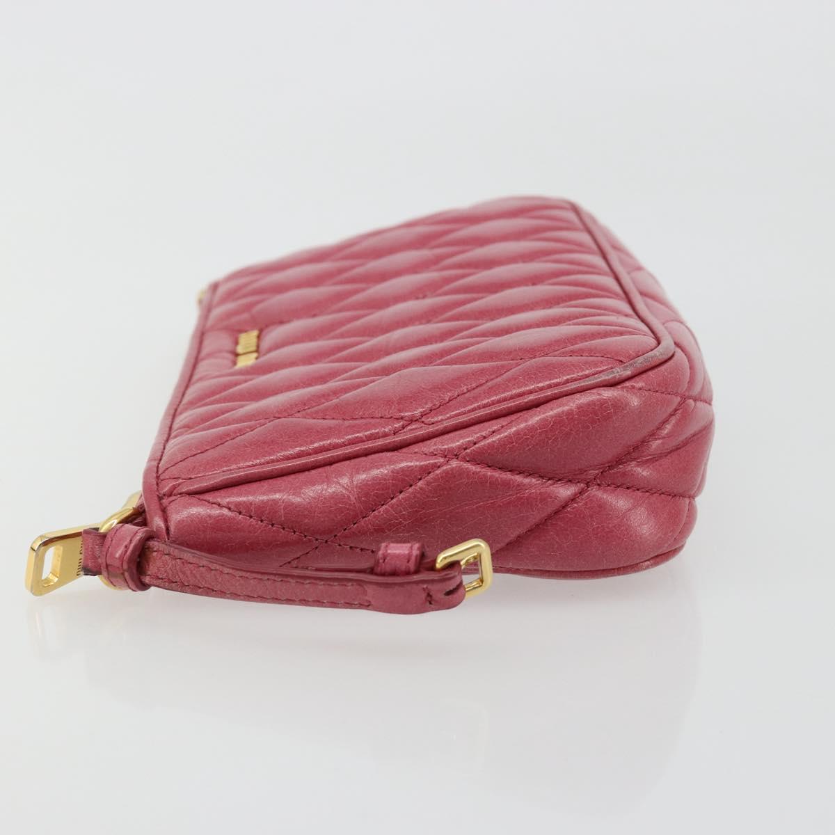 Miu Miu Pouch Leather Pink Gold