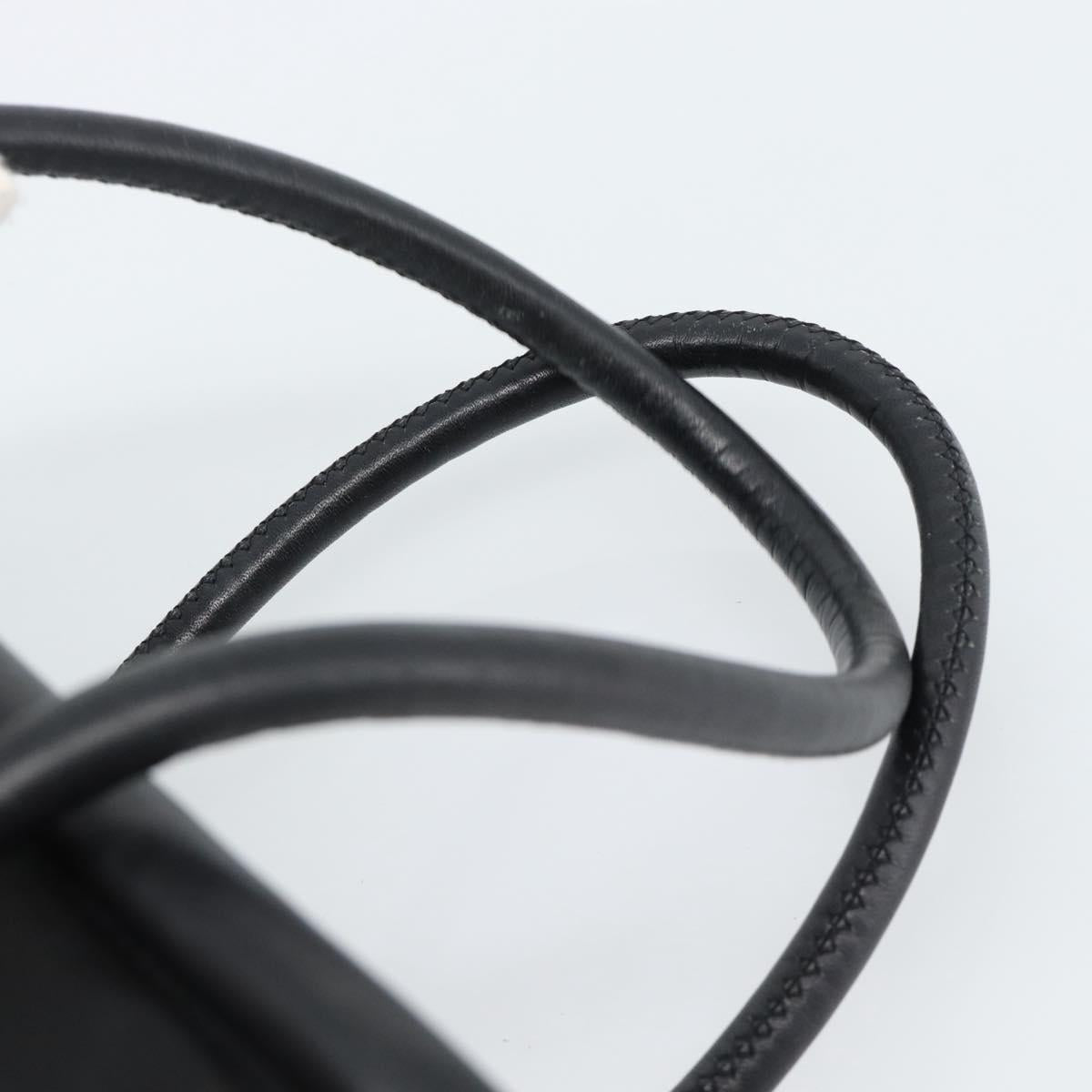 CELINE Circle Hand Bag Nylon Black Gold