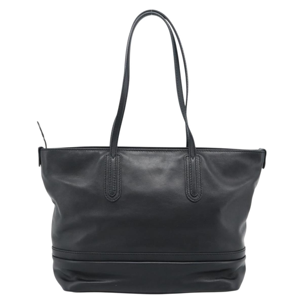 BALLY Hand Bag Leather Black Gold