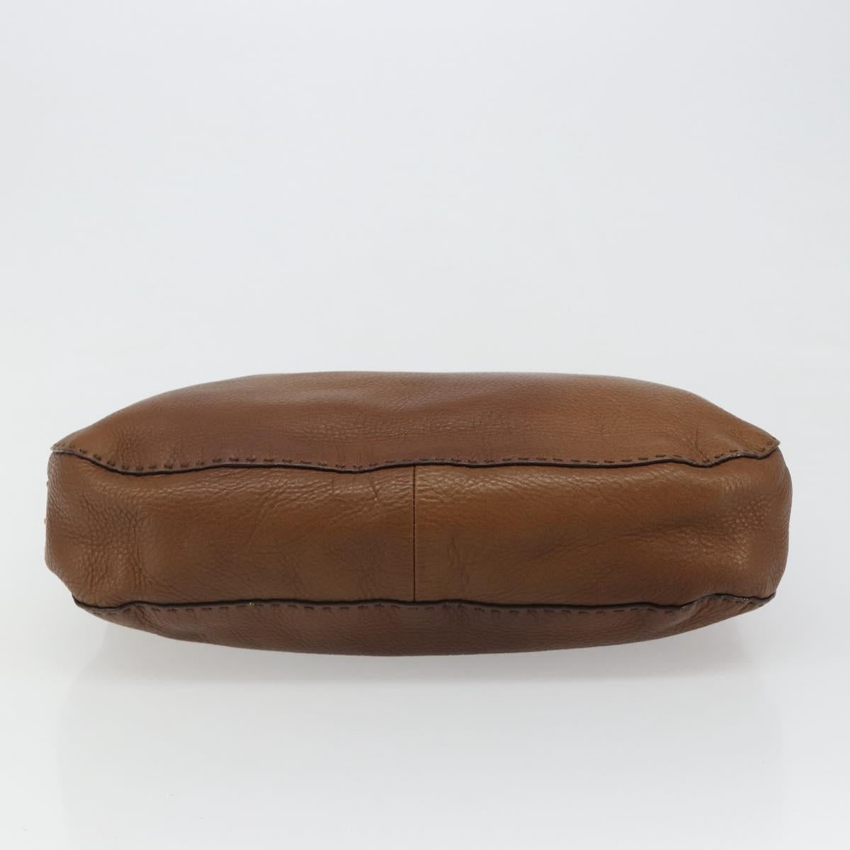 PRADA Shoulder Bag Leather Brown Gold