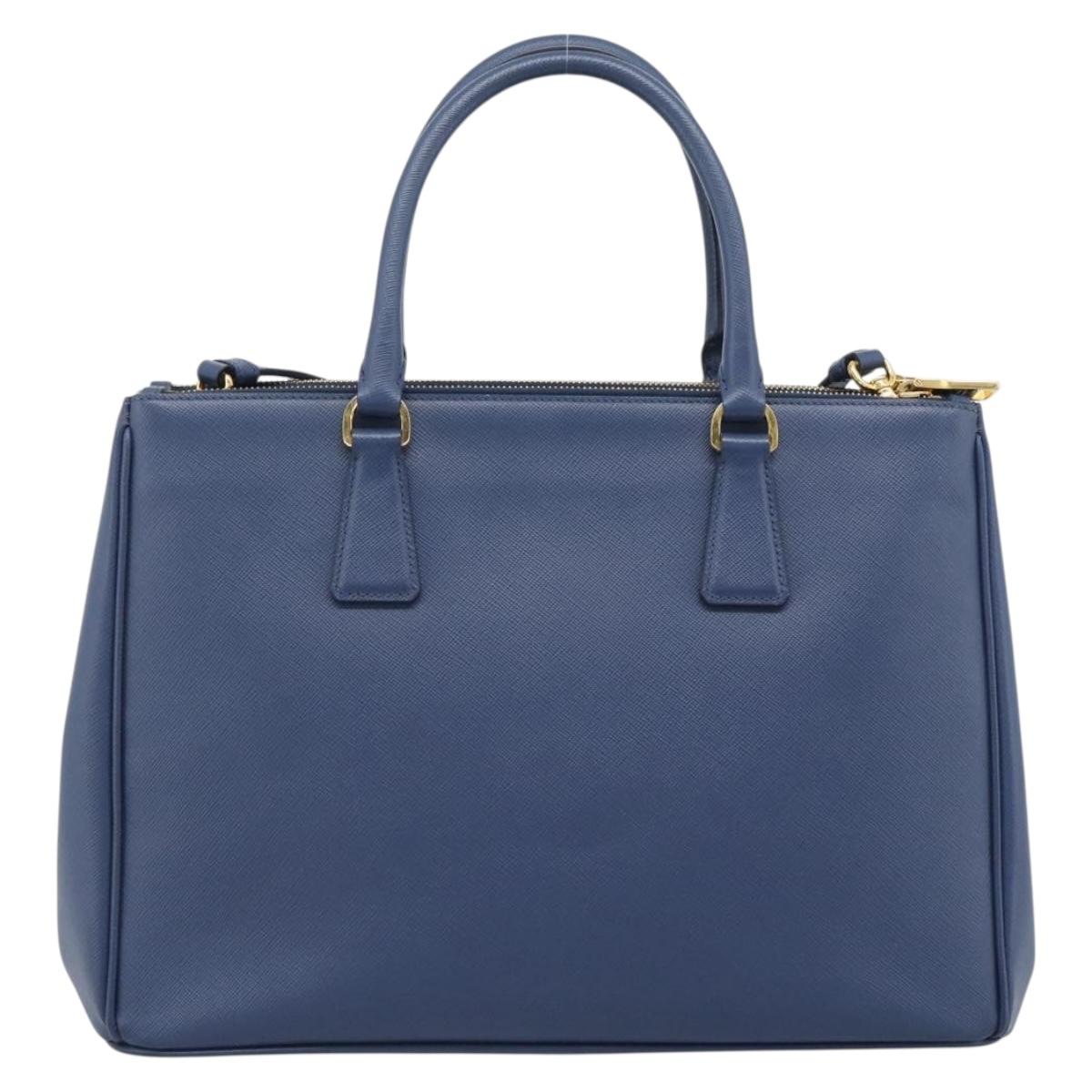 PRADA Hand Bag Saffiano leather 2way Blue Gold