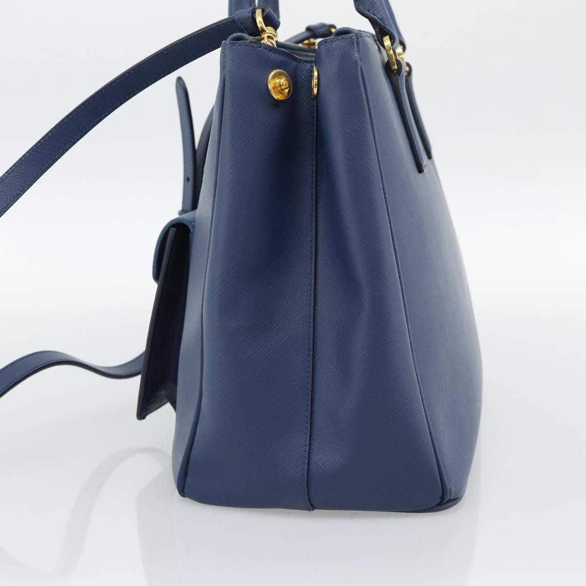 PRADA Hand Bag Saffiano leather 2way Blue Gold