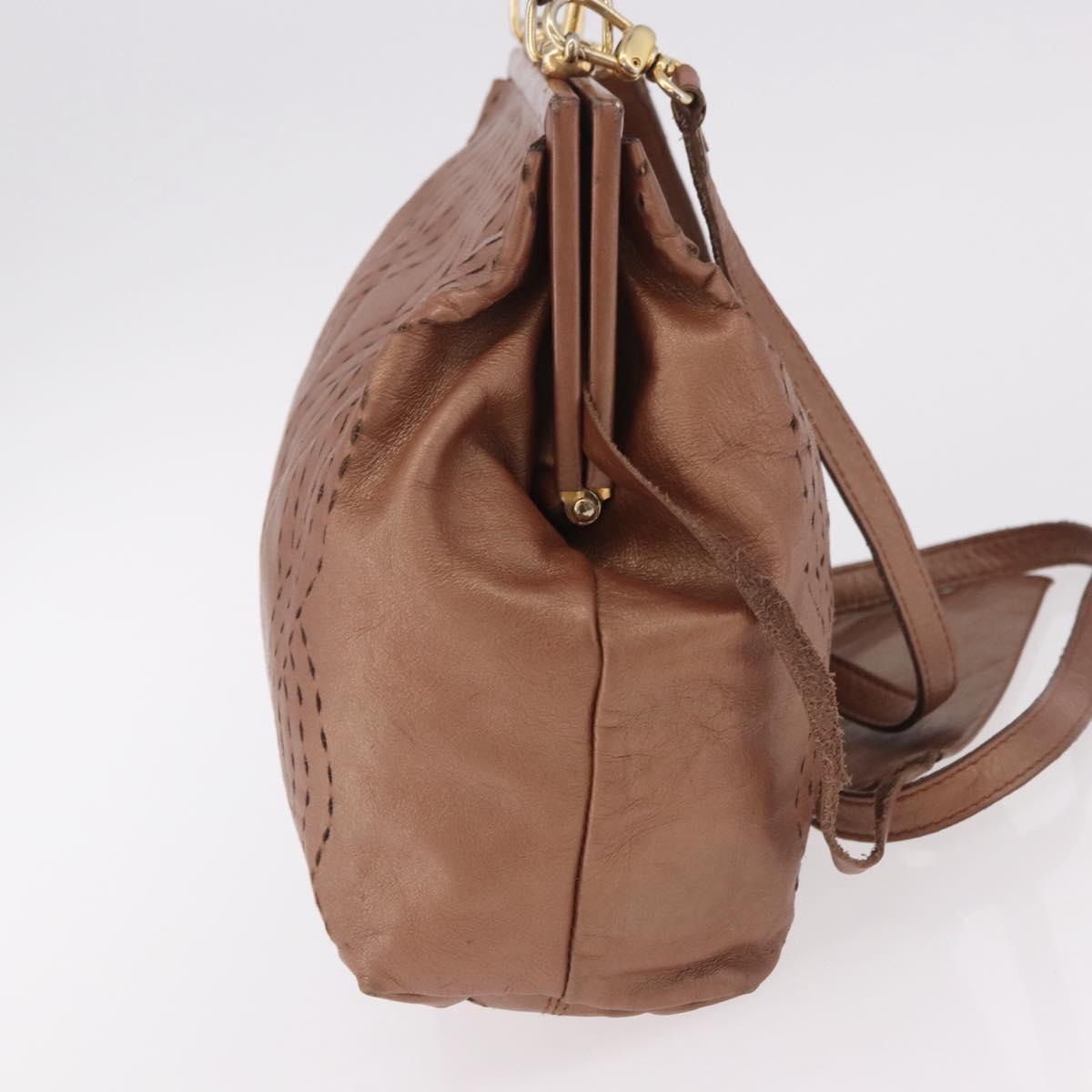 FENDI Shoulder Bag Leather 2way Bronze Gold
