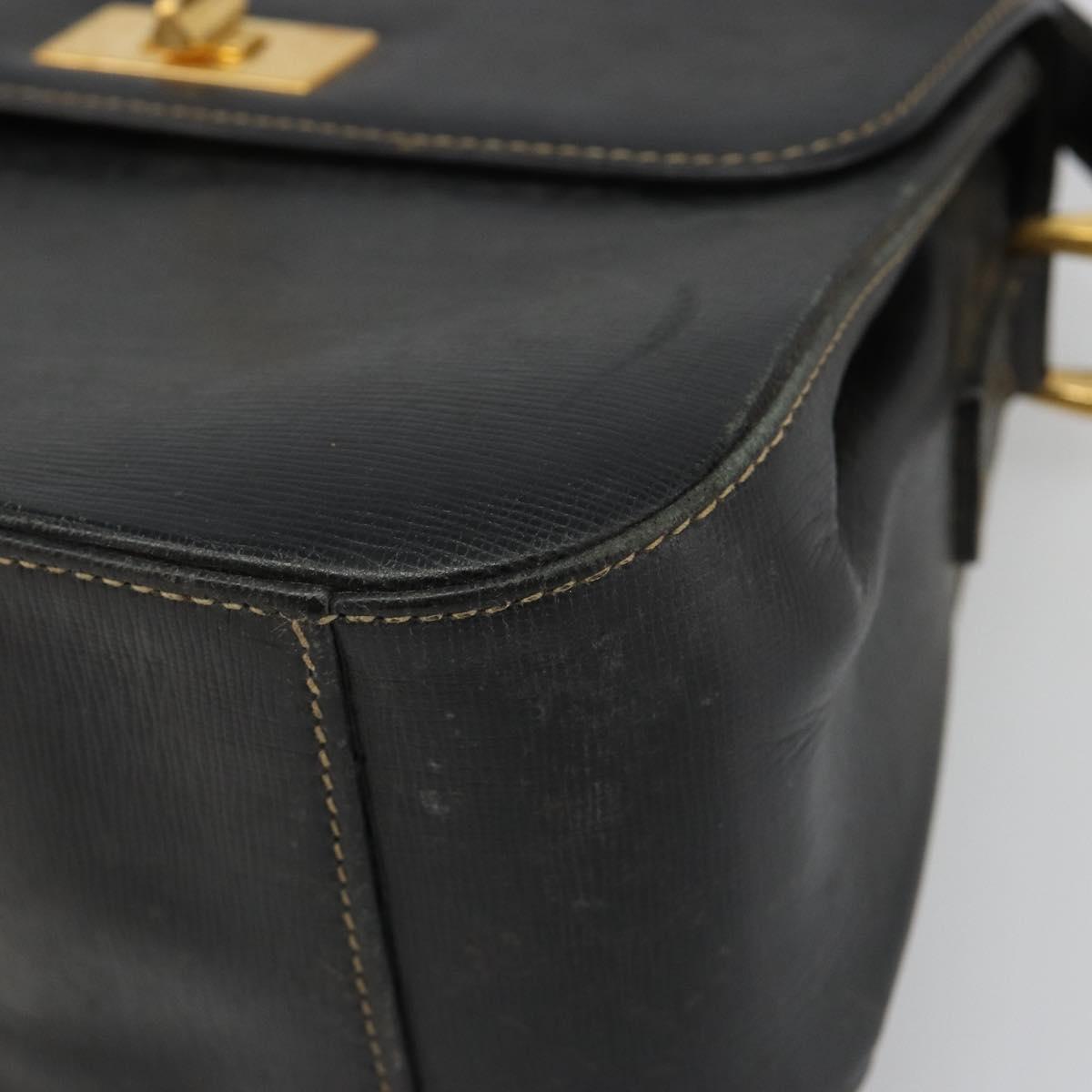 GUCCI Shoulder Bag Leather Black Gold