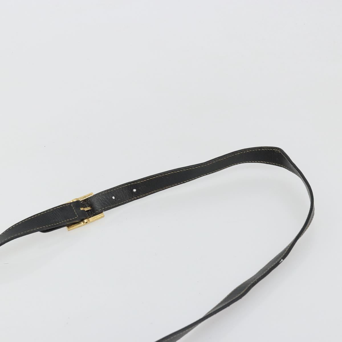 GUCCI Shoulder Bag Leather Black Gold
