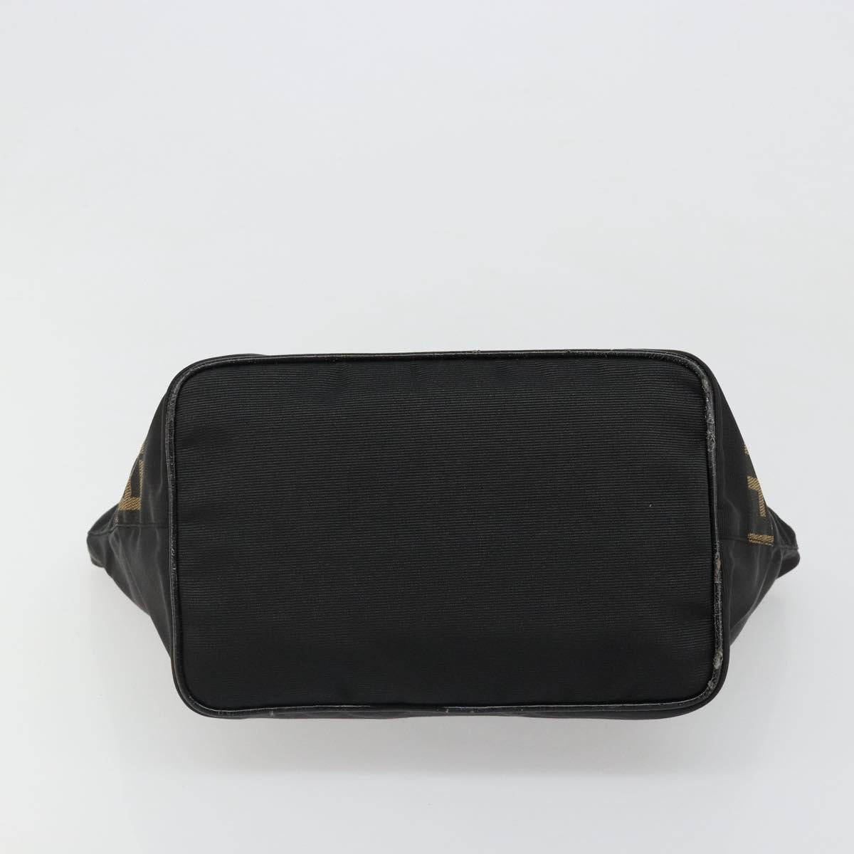 FENDI Hand Bag Canvas Black Silver