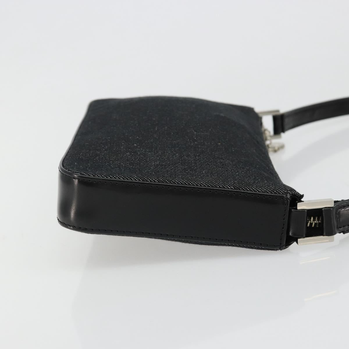 BVLGARI Shoulder Bag Canvas Black Silver