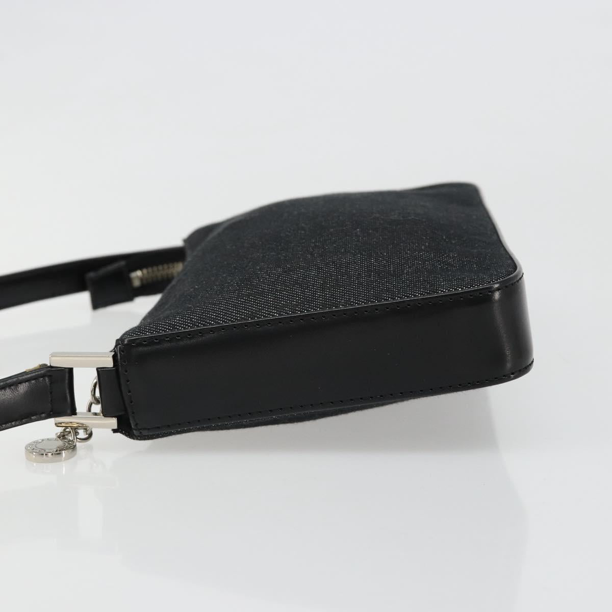 BVLGARI Shoulder Bag Canvas Black Silver