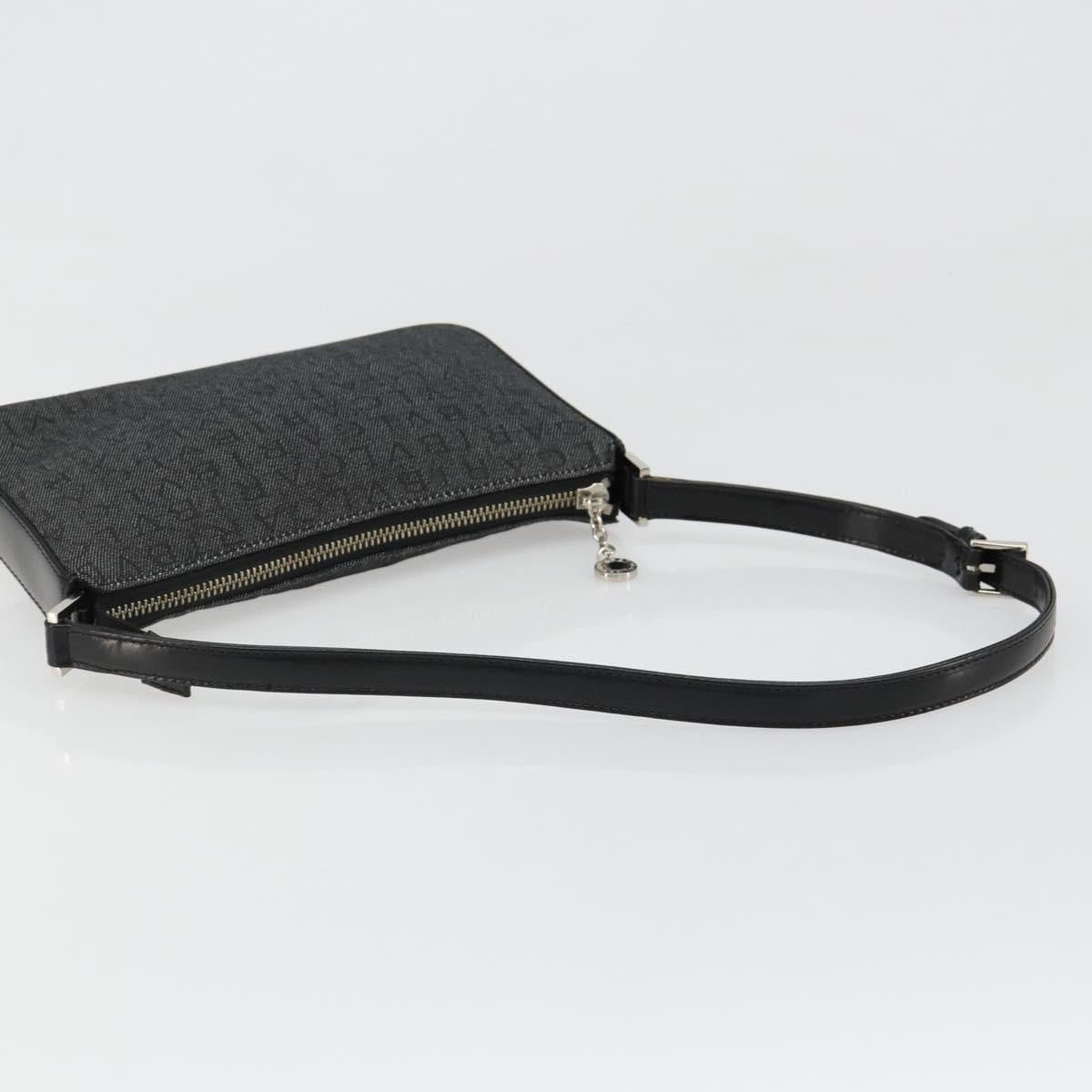 BVLGARI Shoulder Bag Canvas Black Silver
