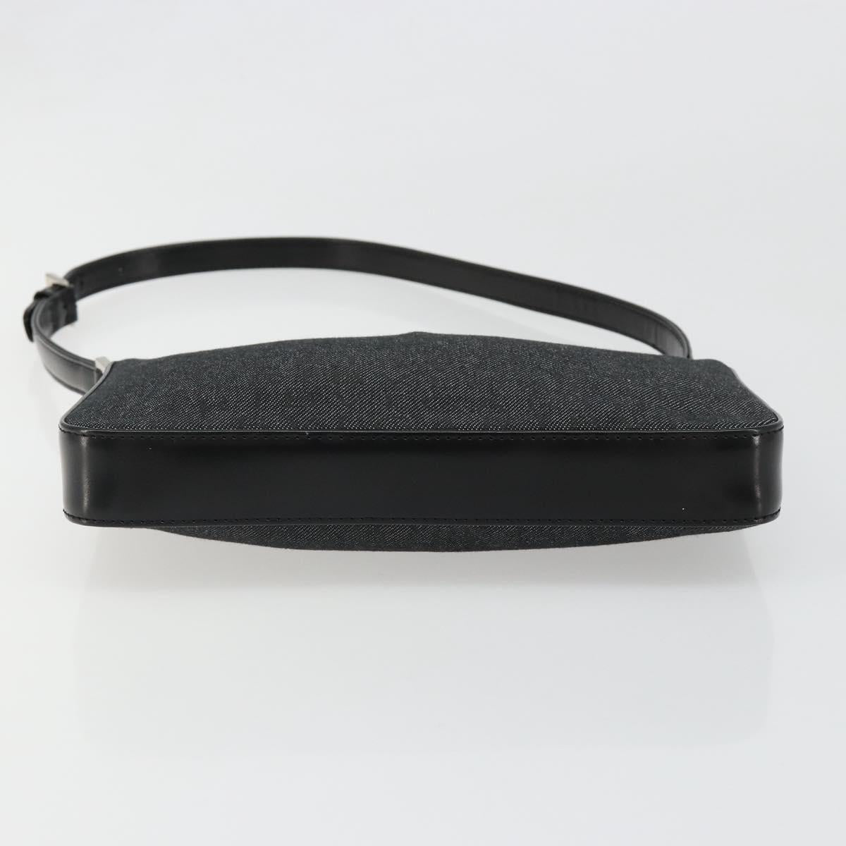 BVLGARI Shoulder Bag Canvas Black Silver