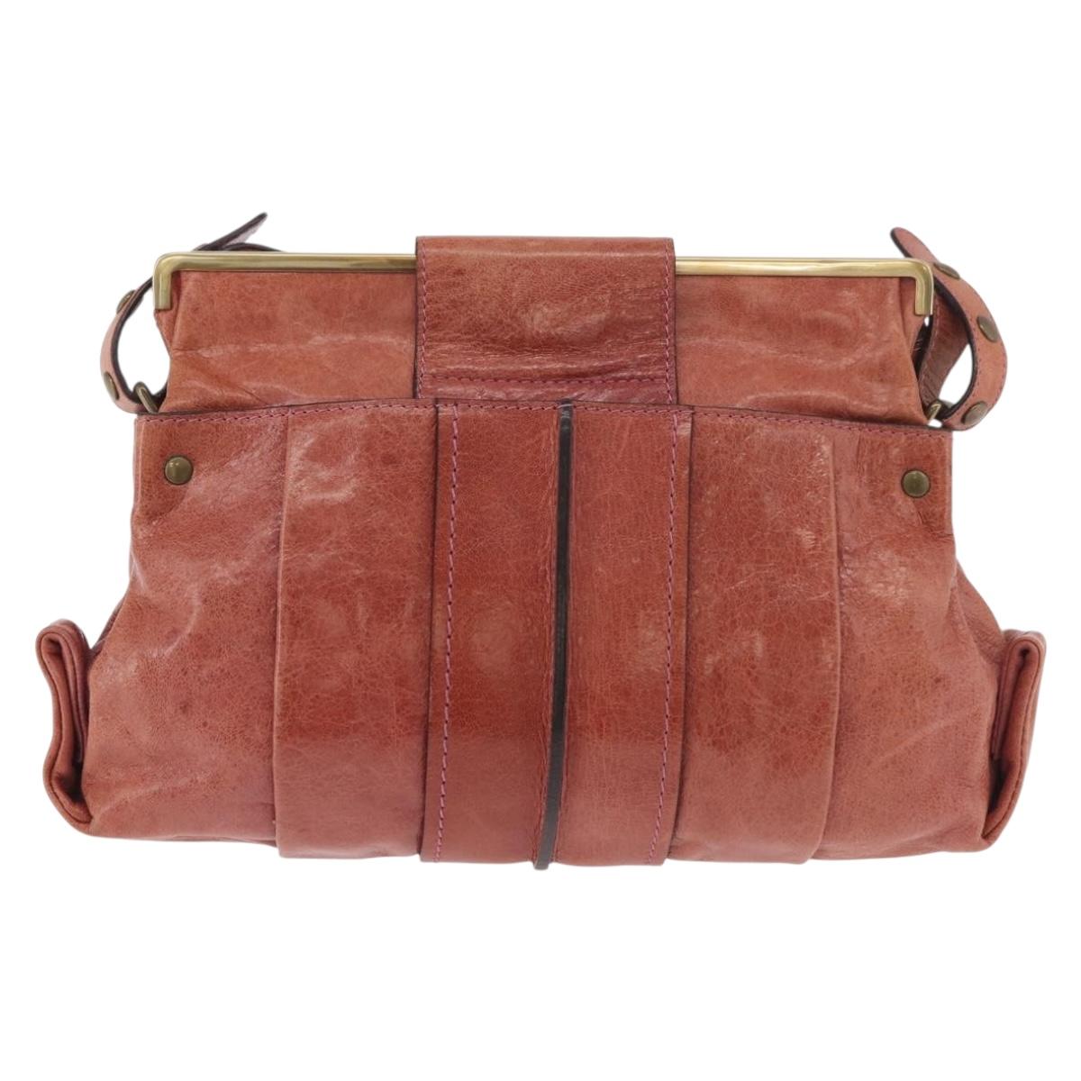 Chloe Shoulder Bag Leather Pink Gold