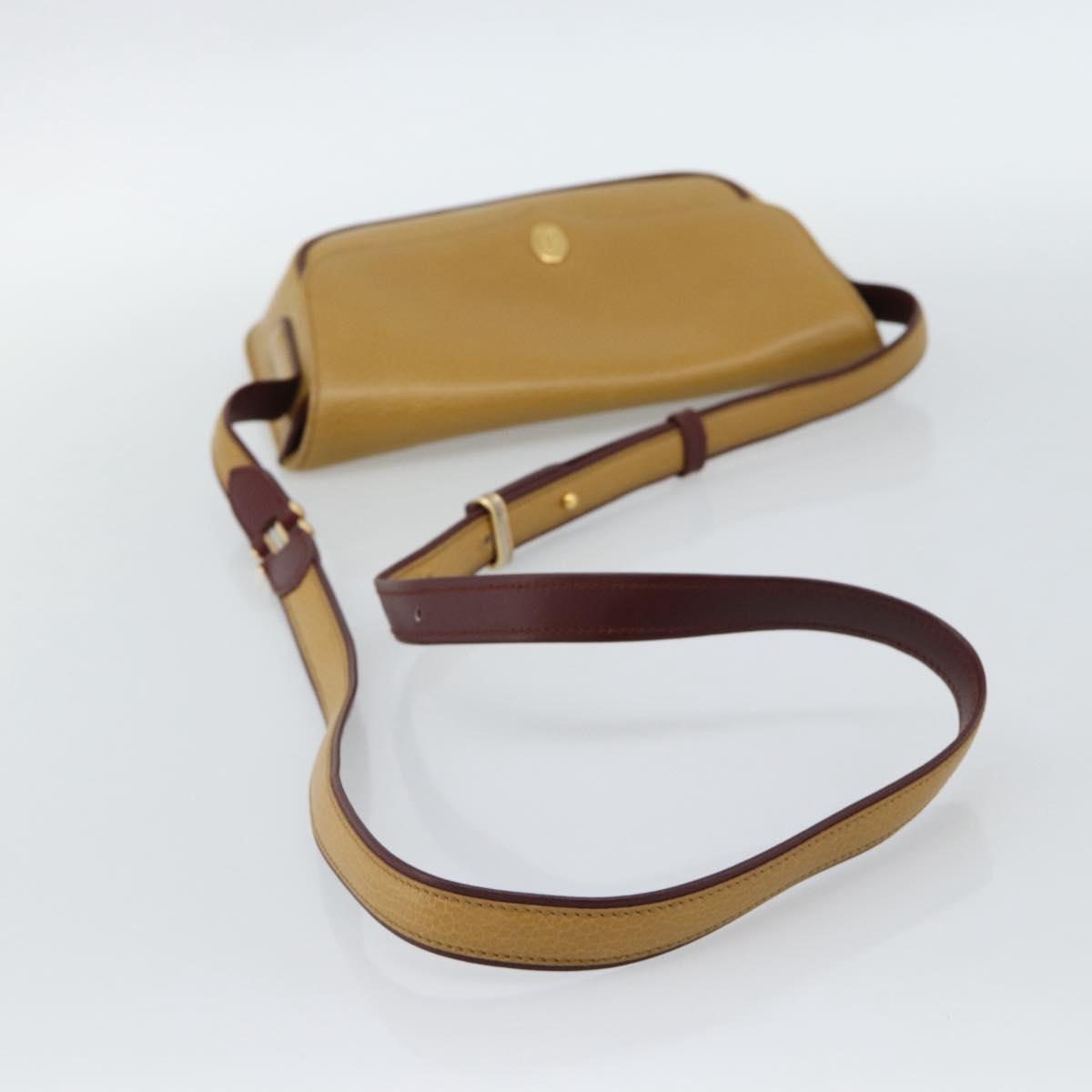CARTIER Shoulder Bag Leather Yellow Gold