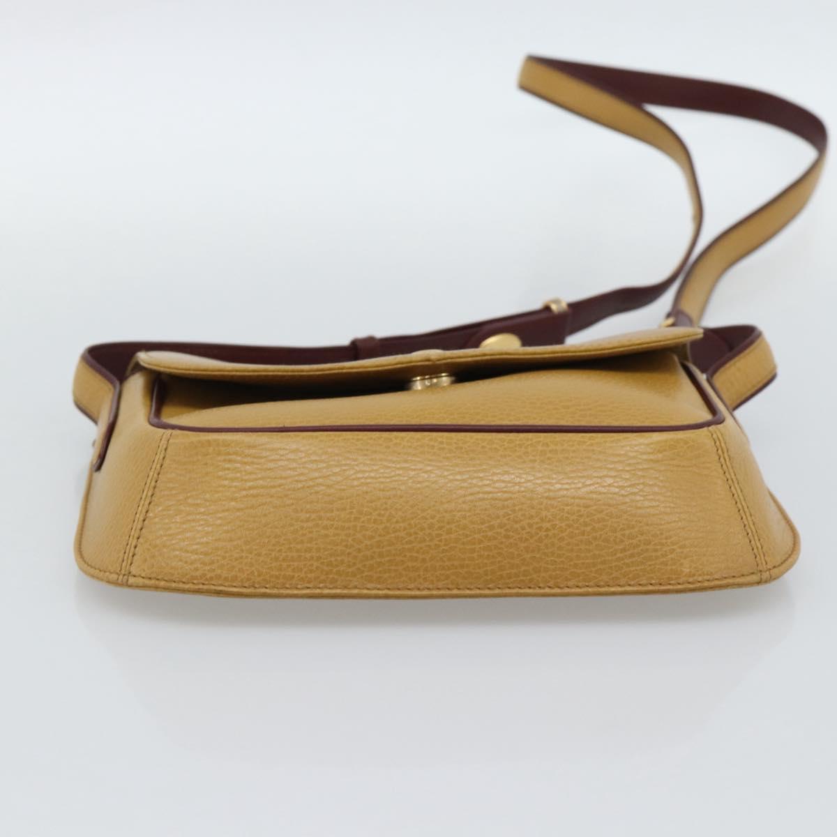 CARTIER Shoulder Bag Leather Yellow Gold