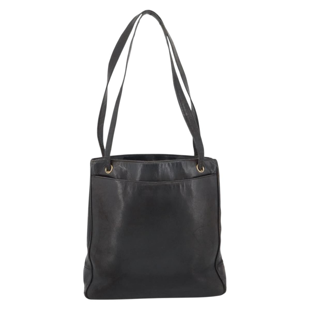 CHANEL Shoulder Bag Leather Brown Gold CC