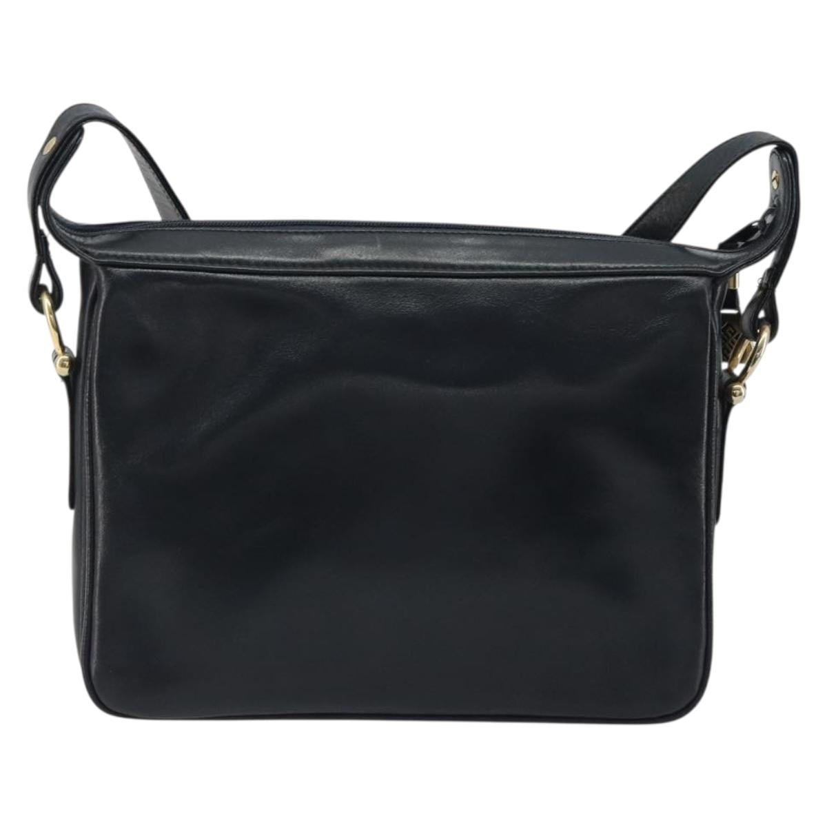 GIVENCHY Shoulder Bag Leather Navy Gold
