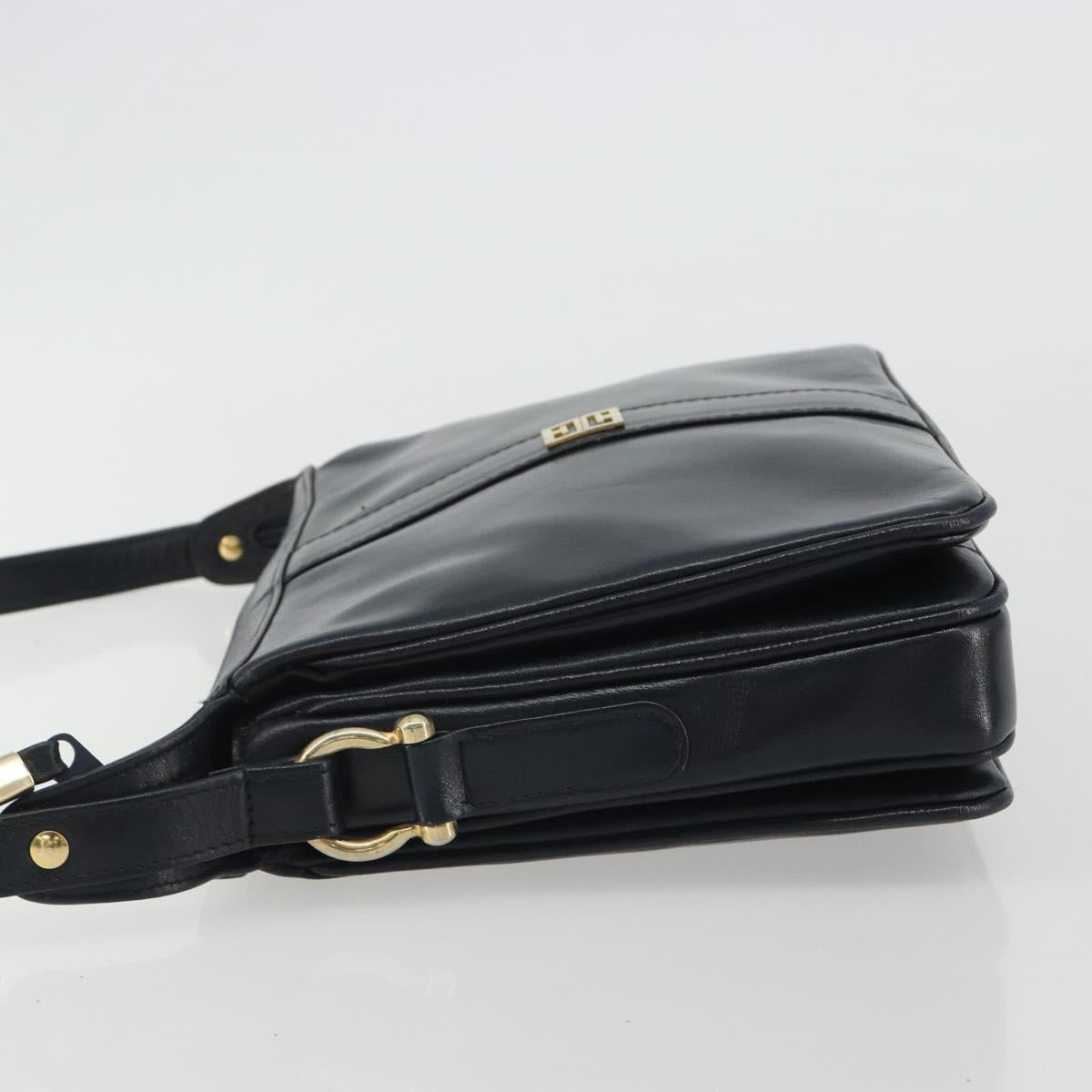 GIVENCHY Shoulder Bag Leather Navy Gold