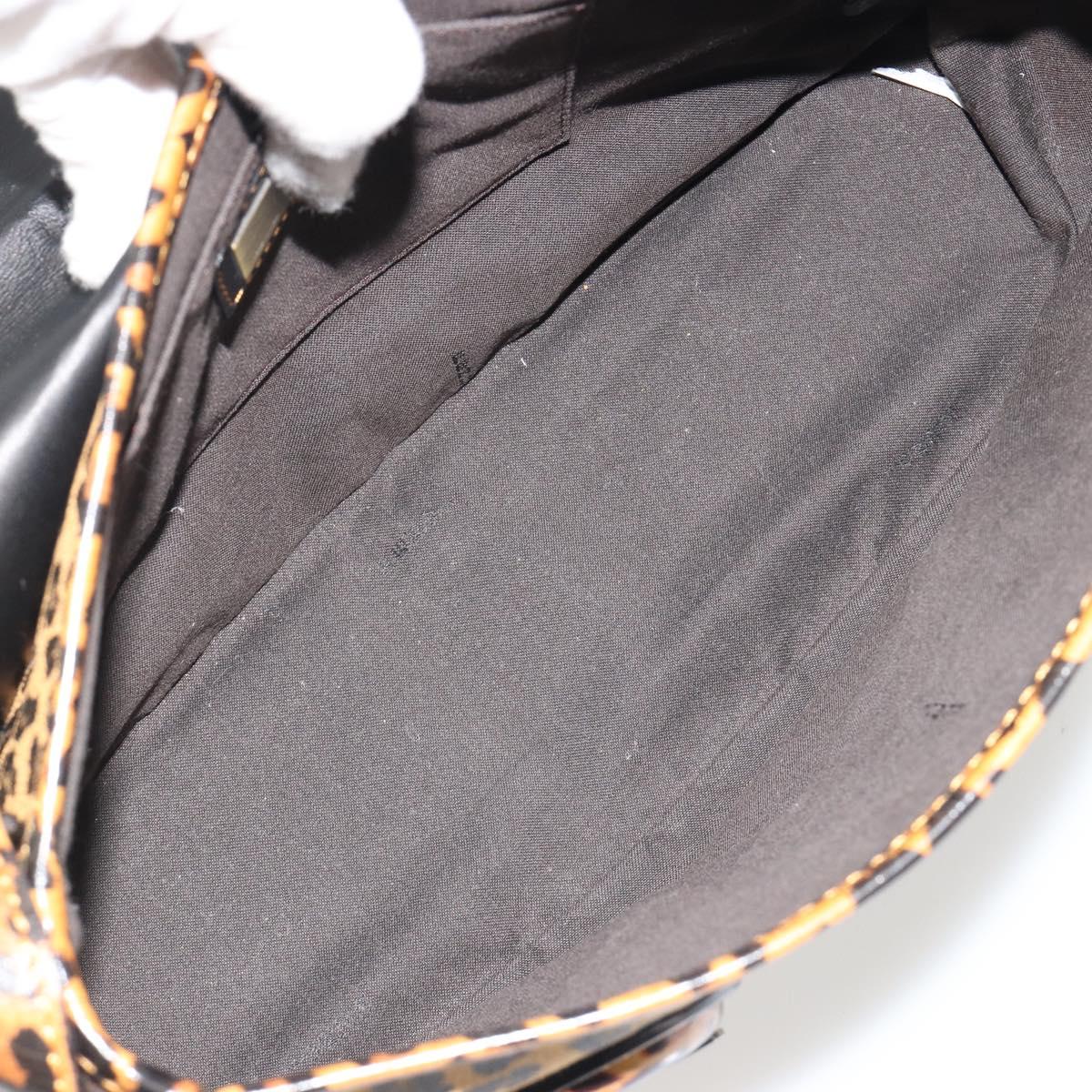 FENDI Shoulder Bag Canvas Brown Gold