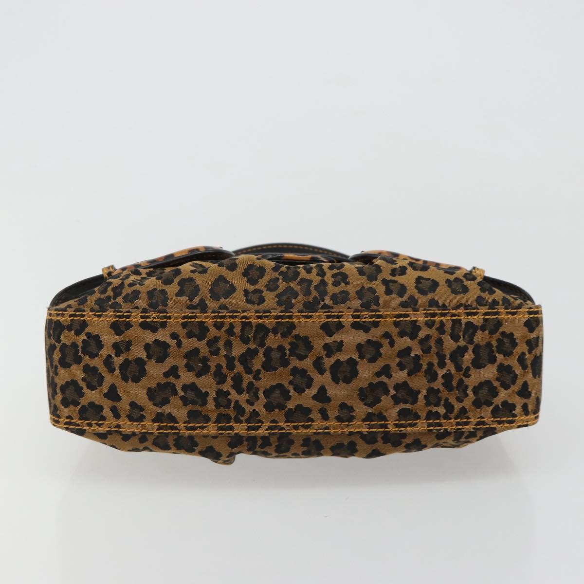 FENDI Shoulder Bag Canvas Brown Gold