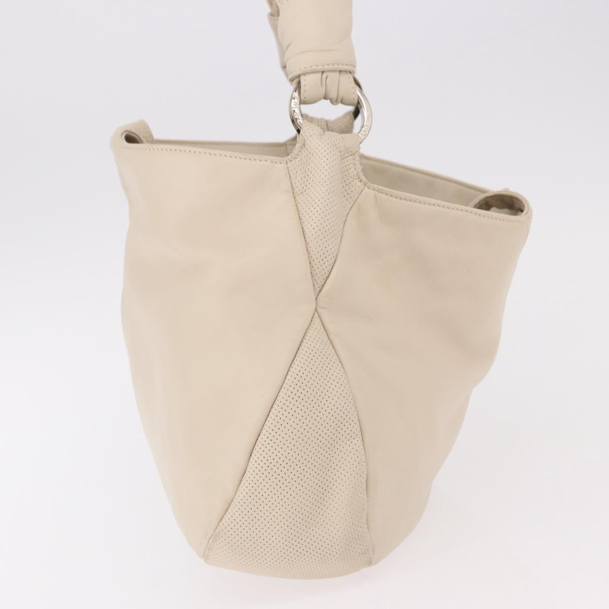 LOEWE Shoulder Bag Leather Ivory Gold