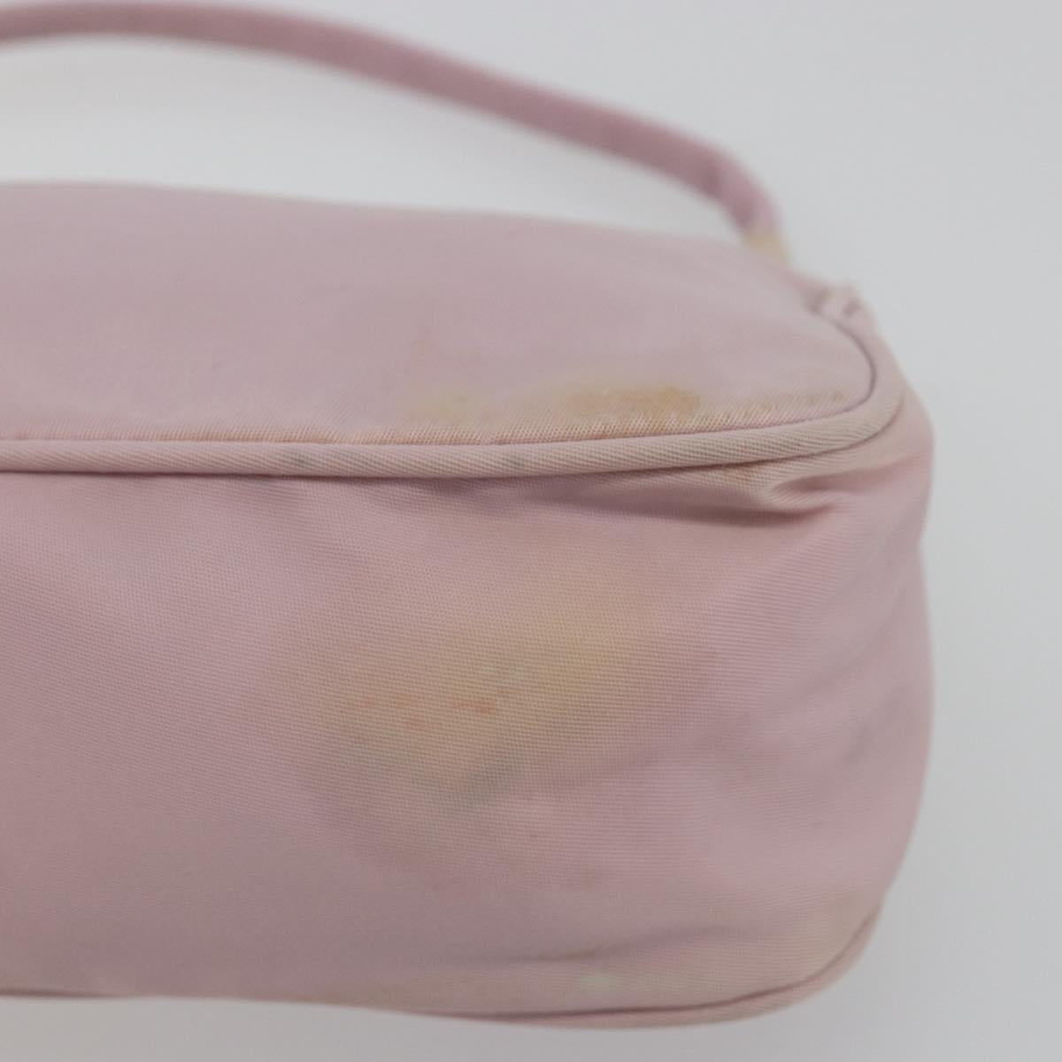 PRADA Accessory Pouch Nylon Pink Silver