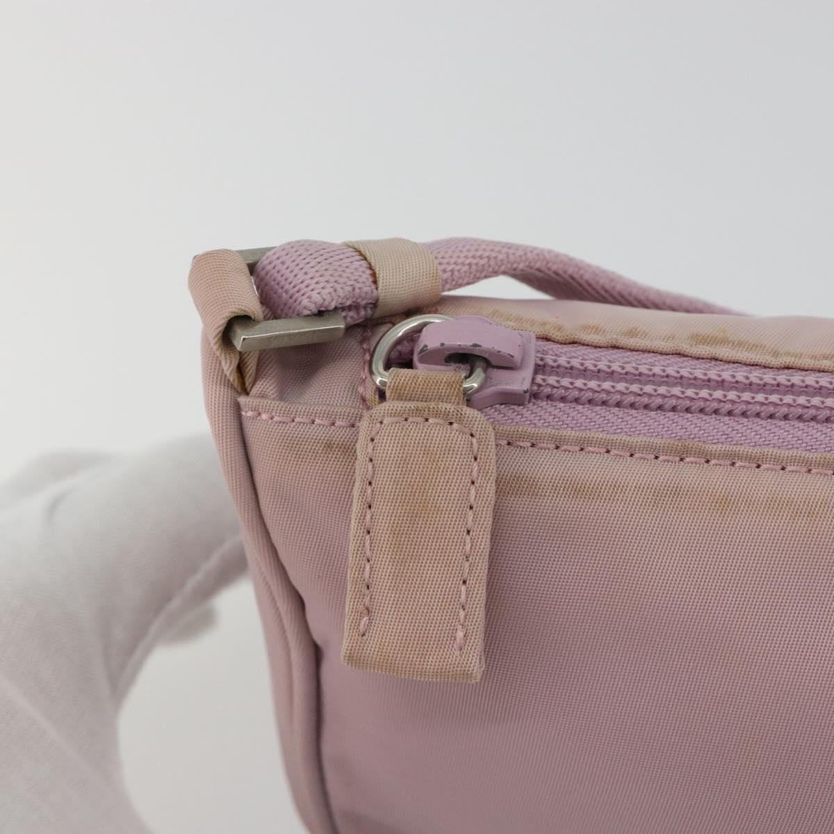PRADA Accessory Pouch Nylon Pink Silver