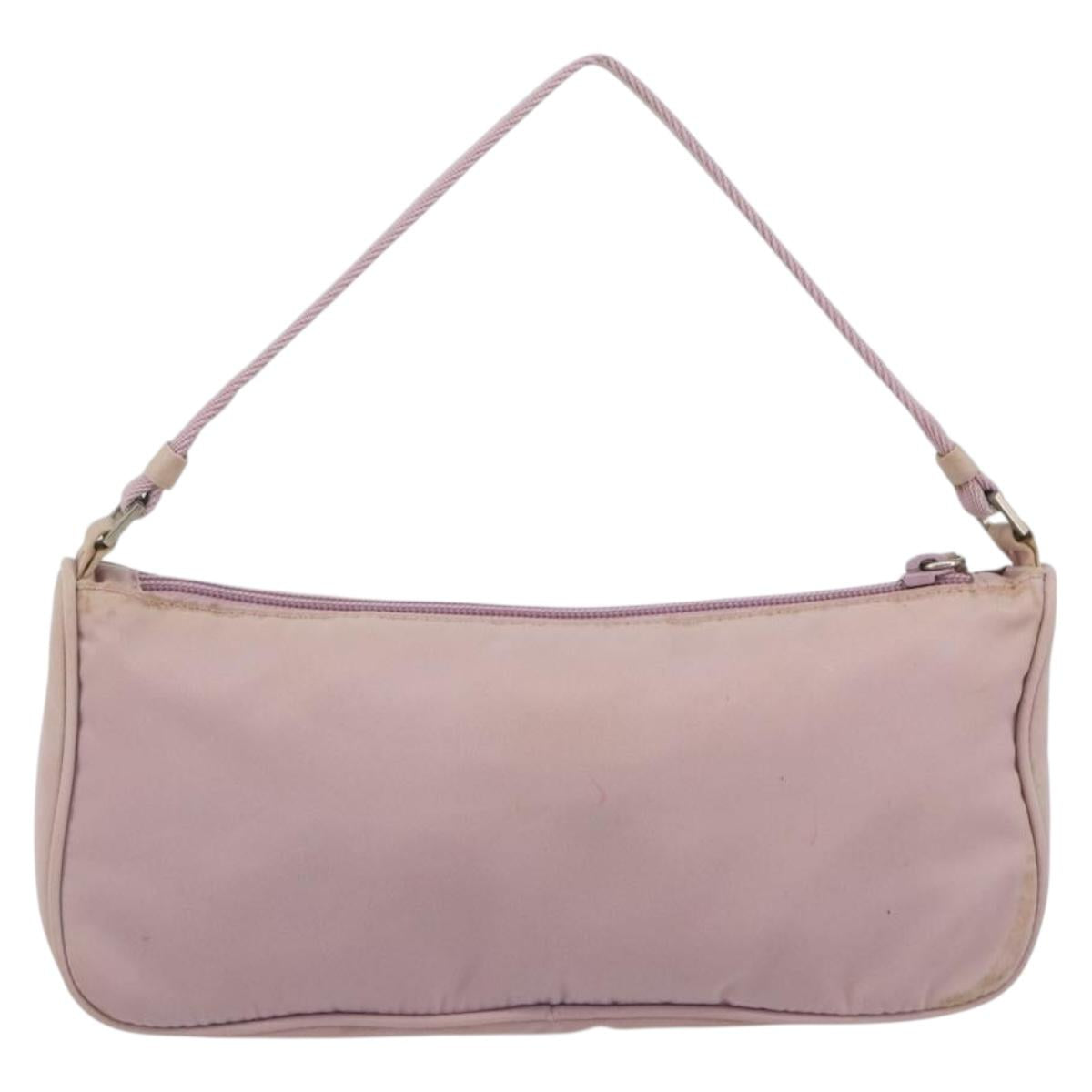 PRADA Accessory Pouch Nylon Pink Silver